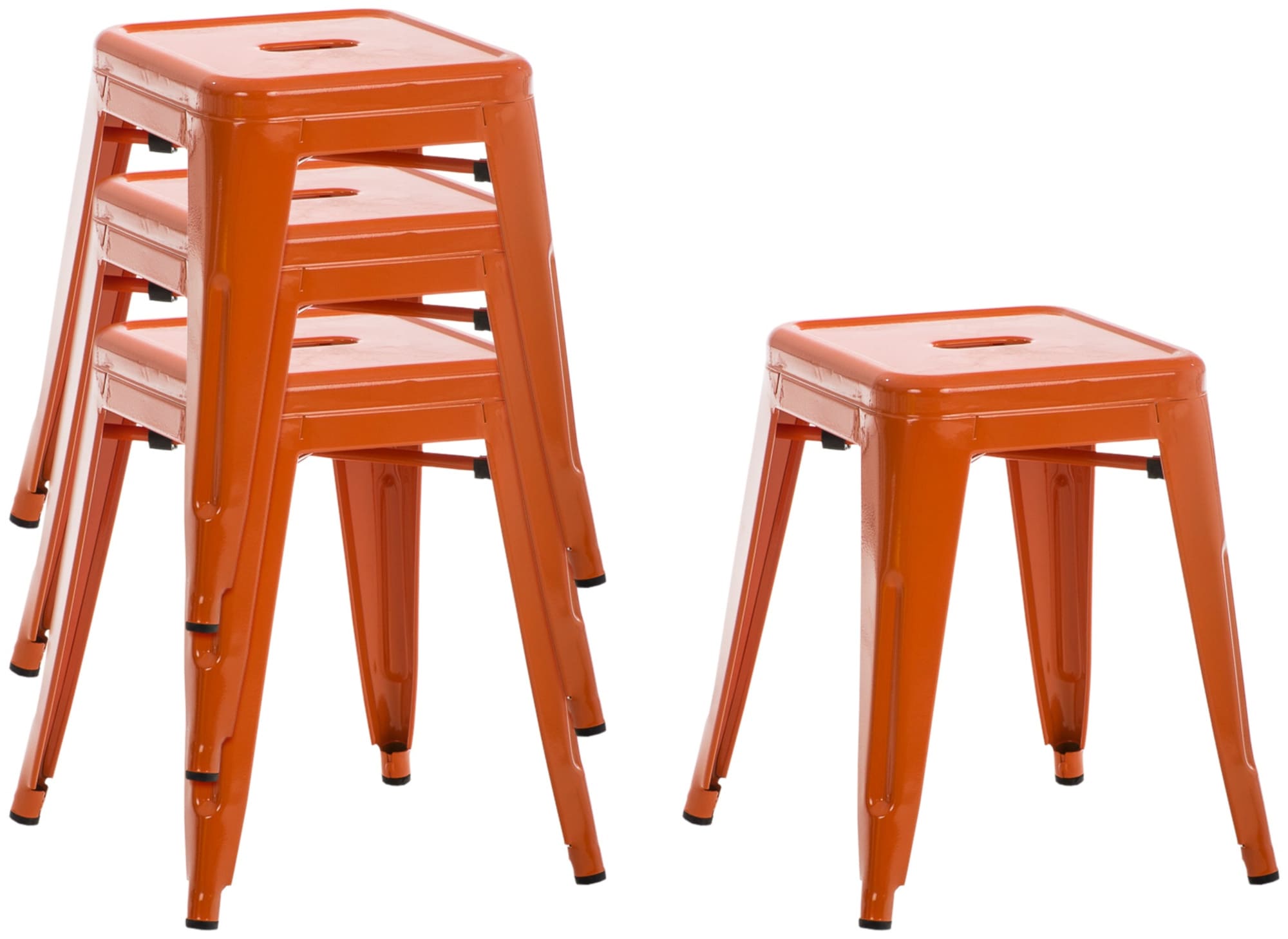 4er Set Hocker Armin, orange