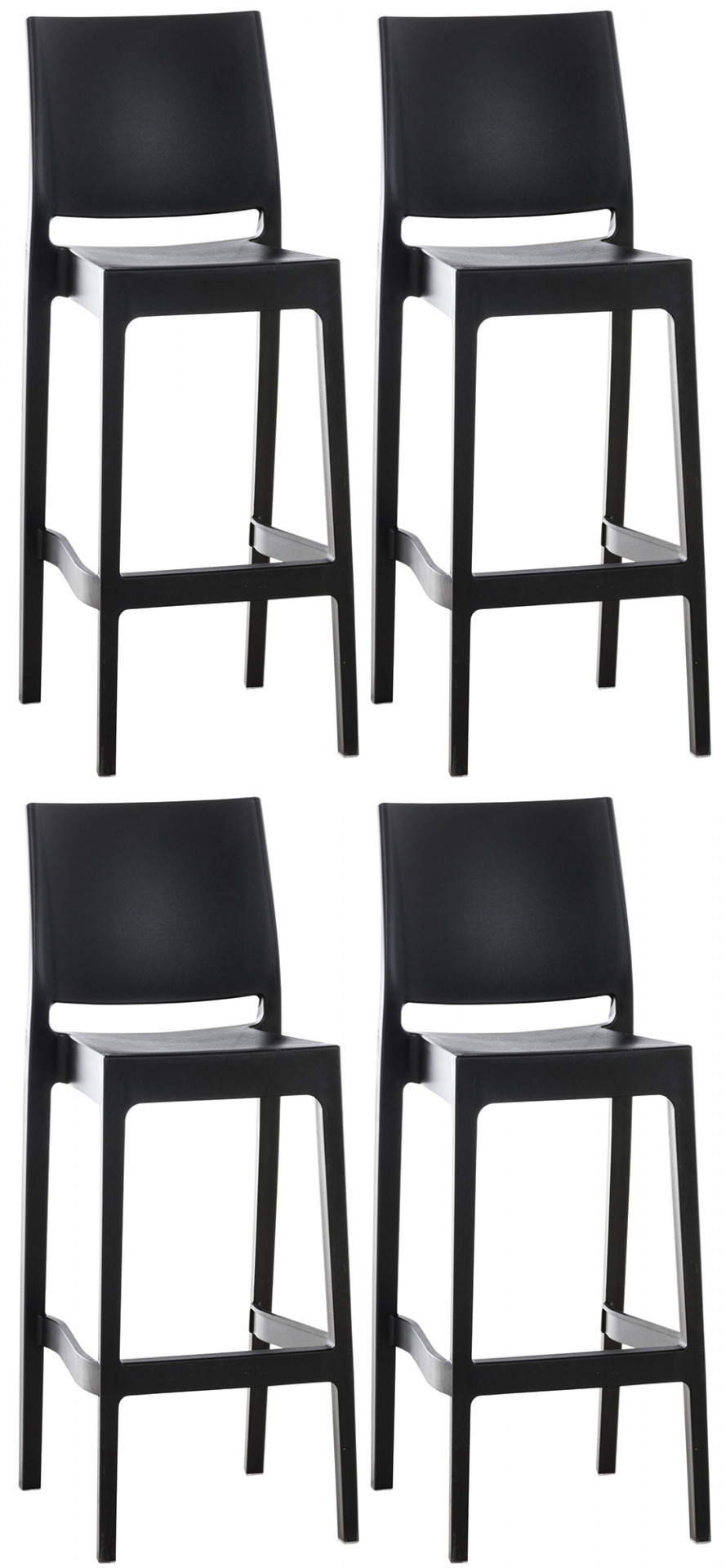 4er Set Barhocker Maya, schwarz