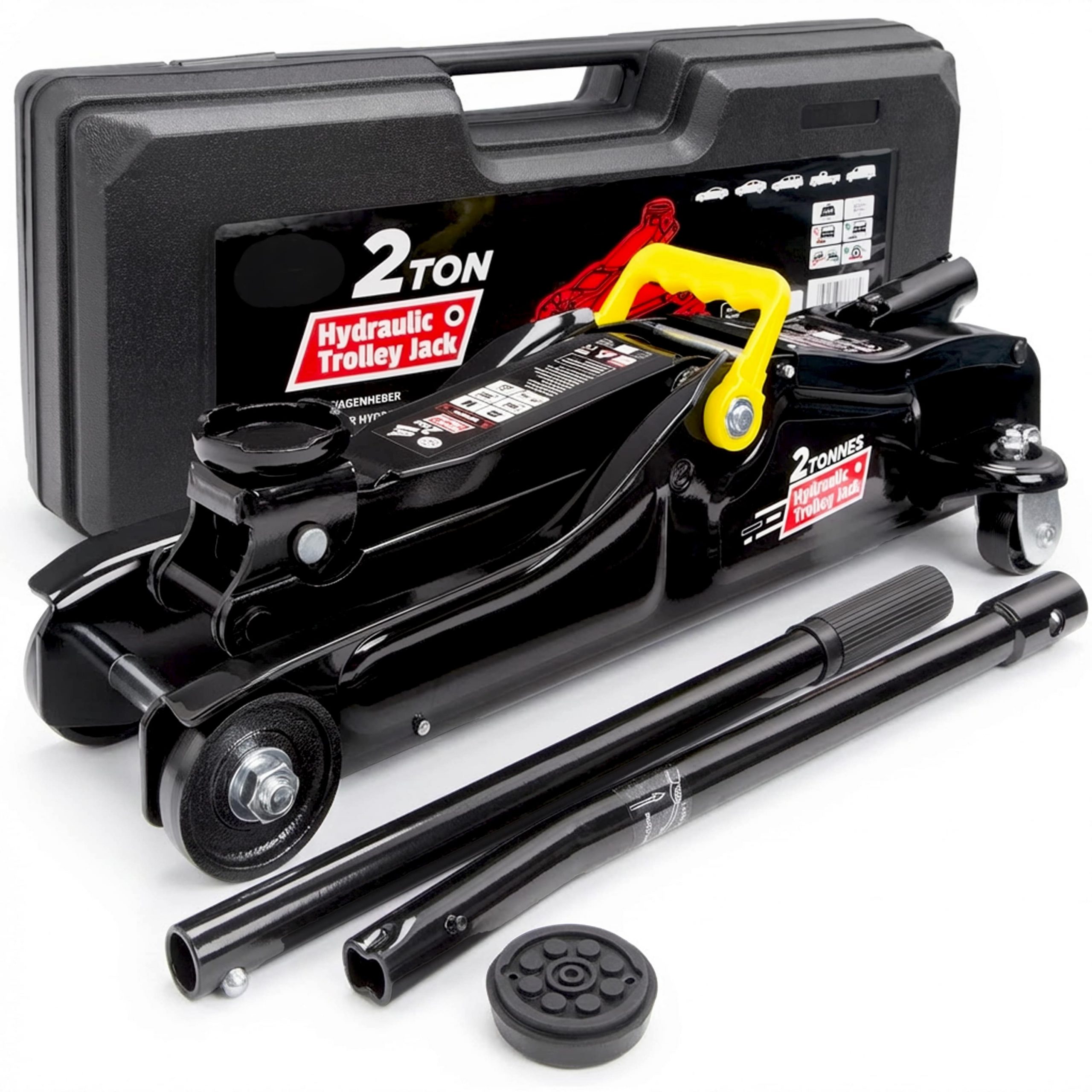 Wagenheber Schwarz 2t 85-330mm inkl Koffer