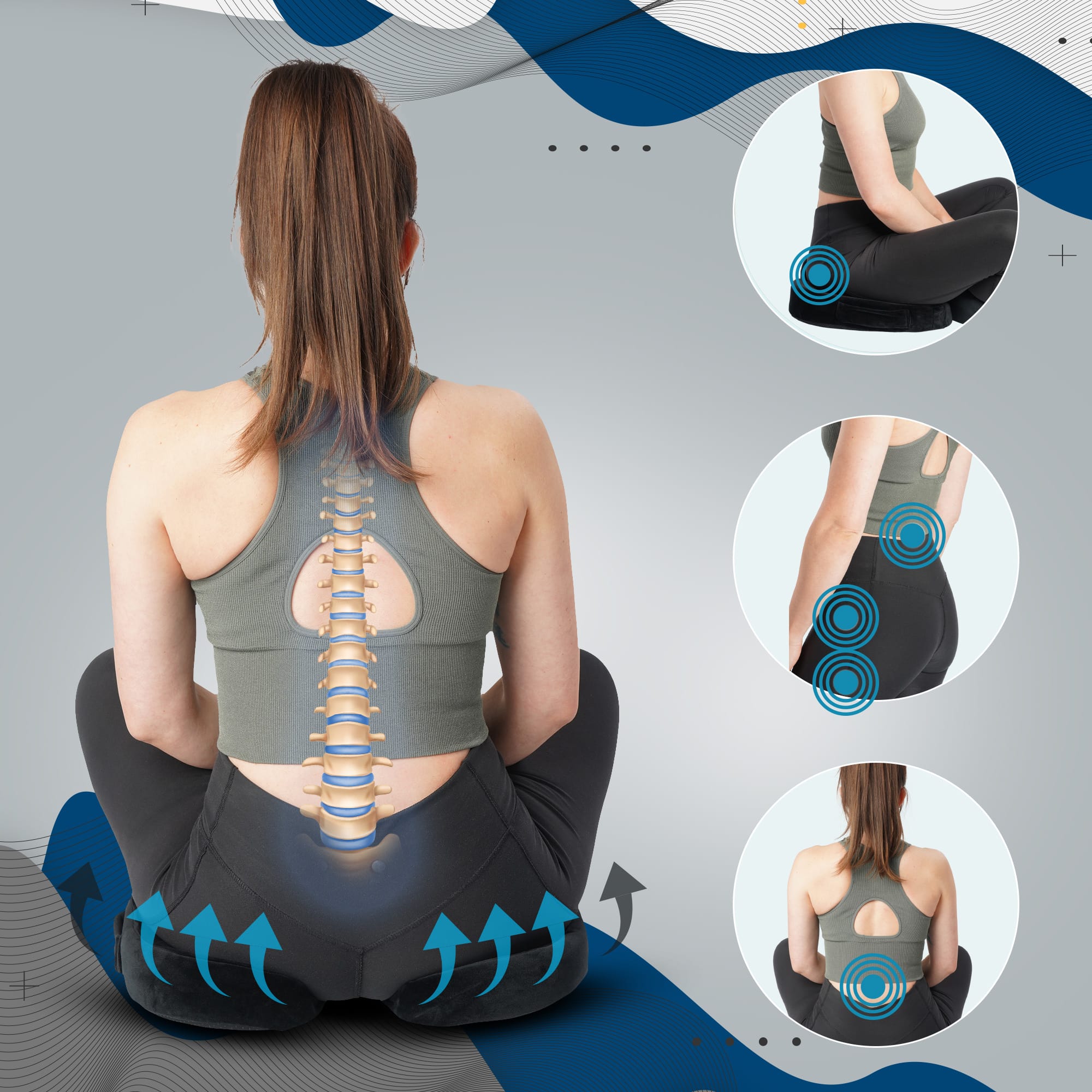 Ergonomisches Sitzkissen, schwarz