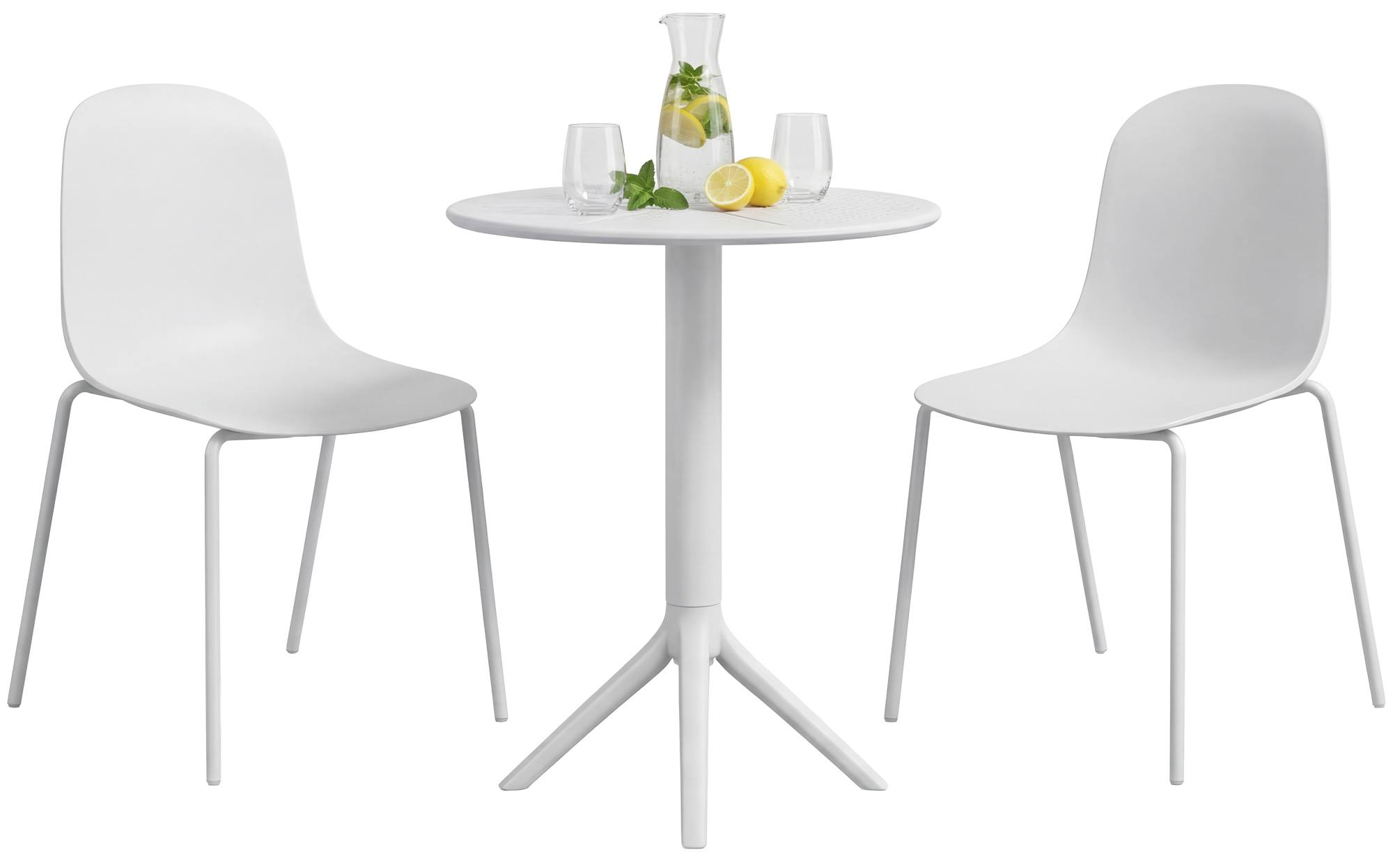 Gartenmöbel-Set Torin mit 2 Stühlen, weiß
