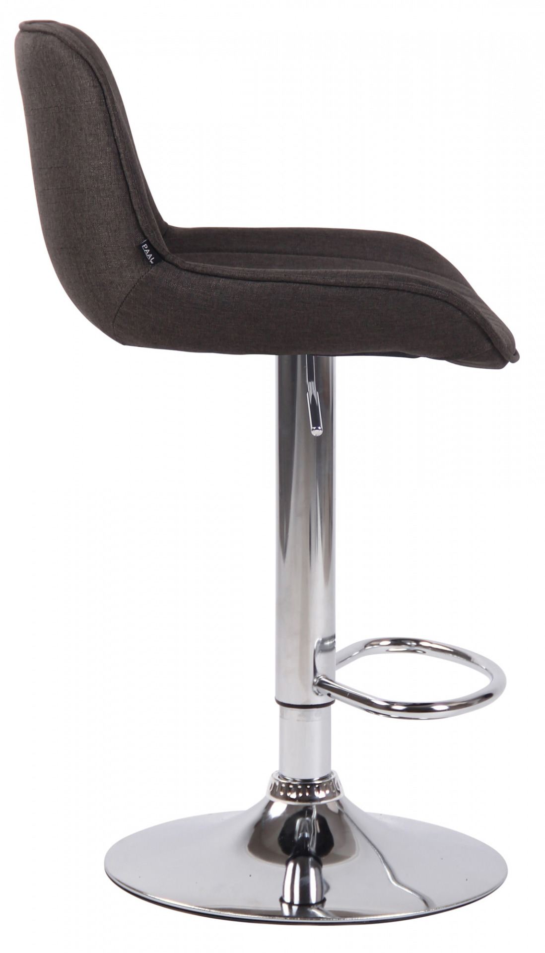 Barhocker Lentini Stoff chrom, dunkelgrau