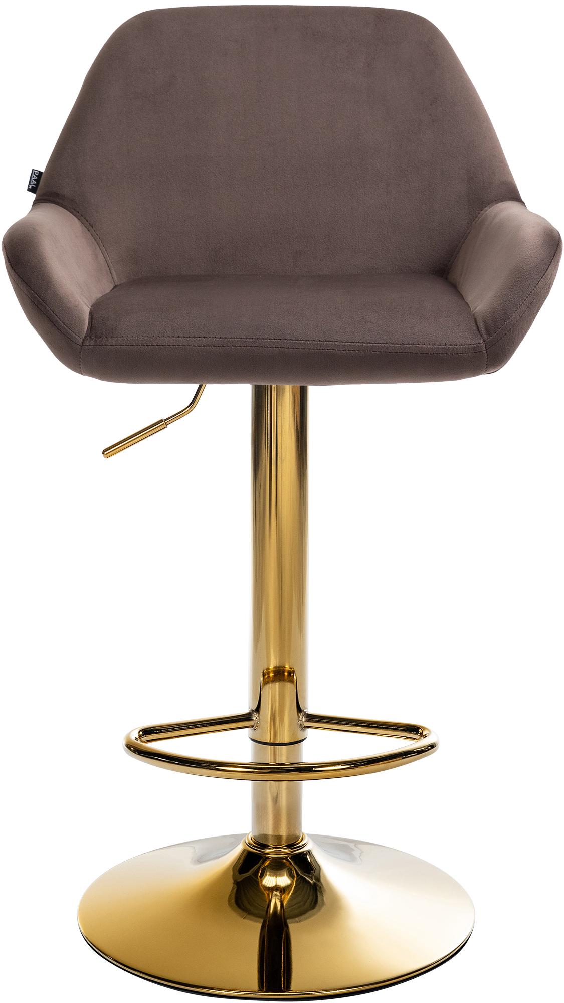 2er Set Barhocker Braga Gold Samt, braun