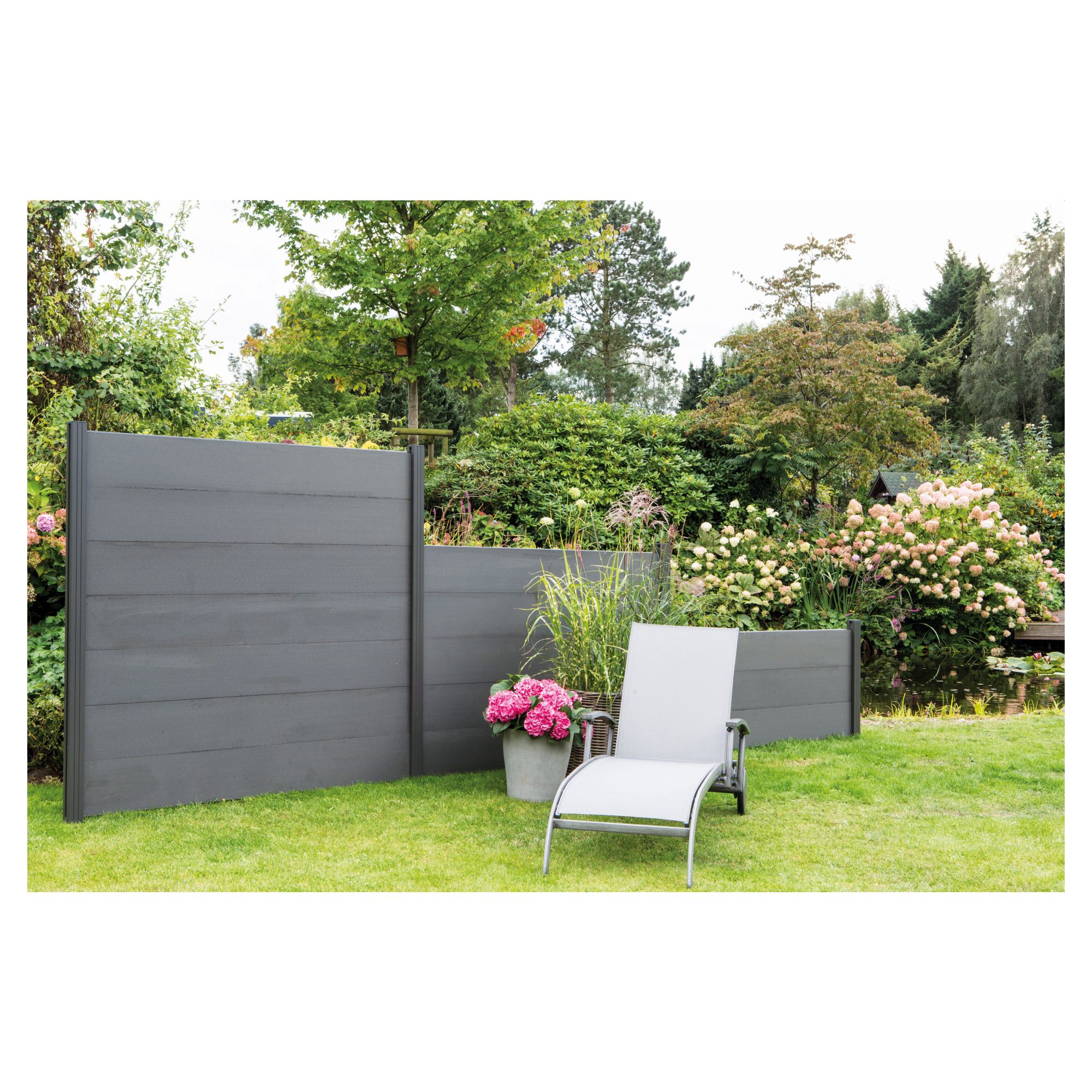 TJÖRN -Serie WPC-Steckzaunsystem, Zaunlamelle 20 x 245 x 1795 mm,, ANTHRAZIT