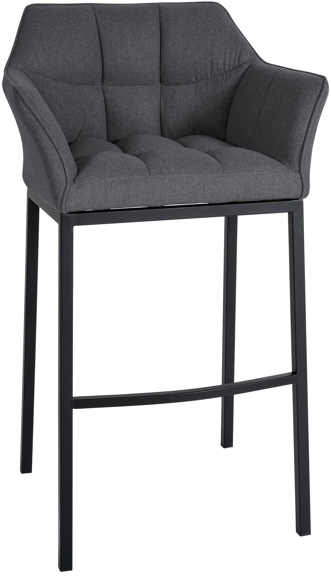 Barhocker Damaso B Filz mit 4-Fuß Gestell, grau
