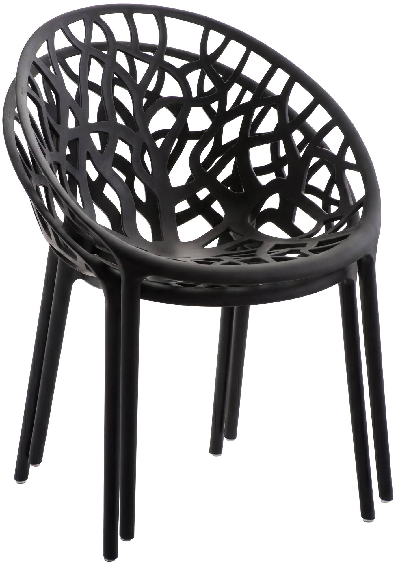 Gartenmöbel-Set Avara mit 2 Stühlen, schwarz