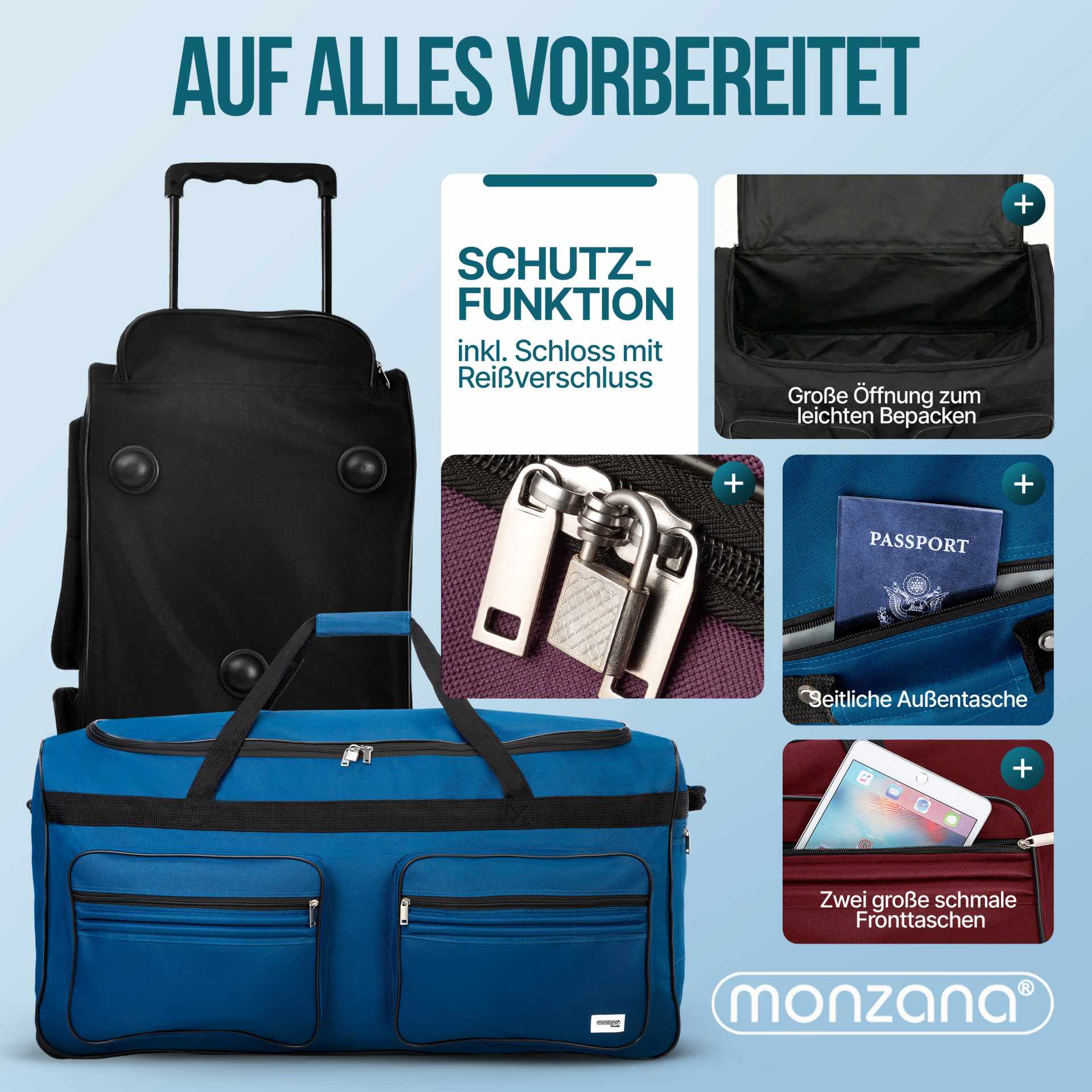 Rollenreisetasche XXL Violett 160L