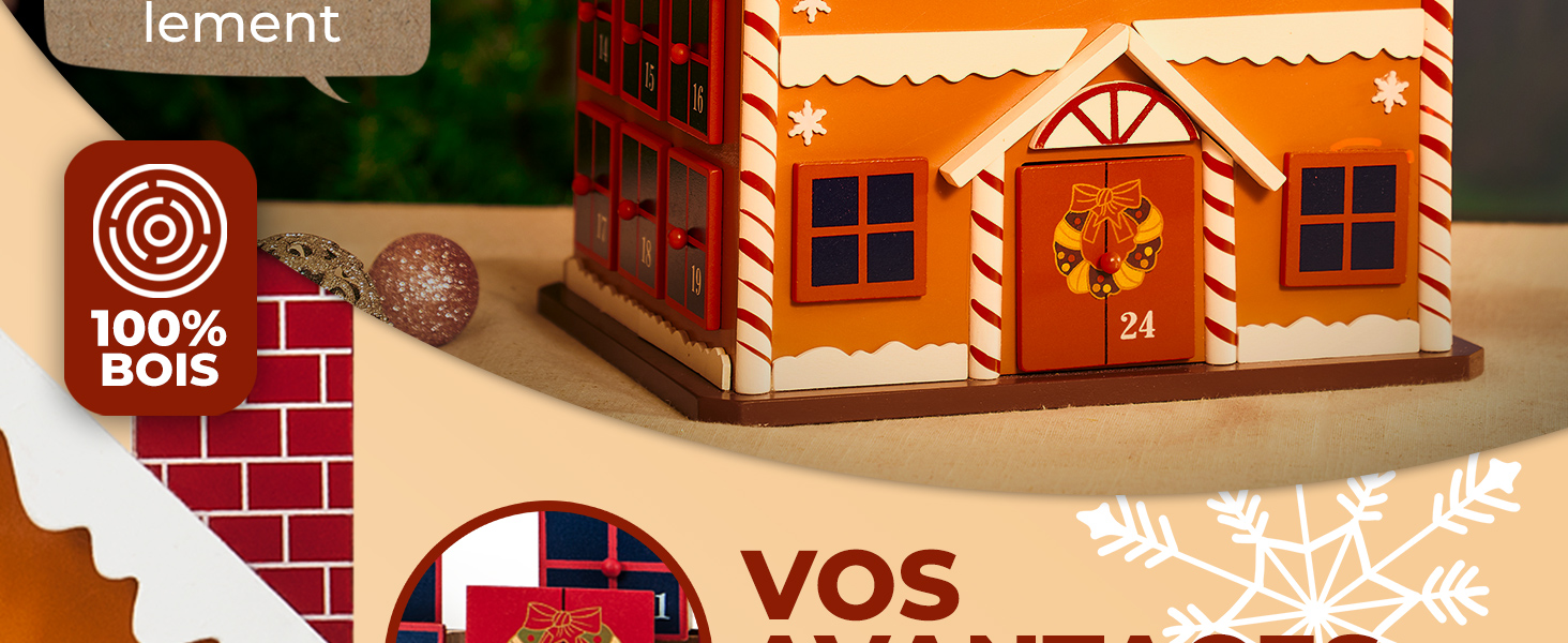 Adventskalender Winterhäuschen MDF