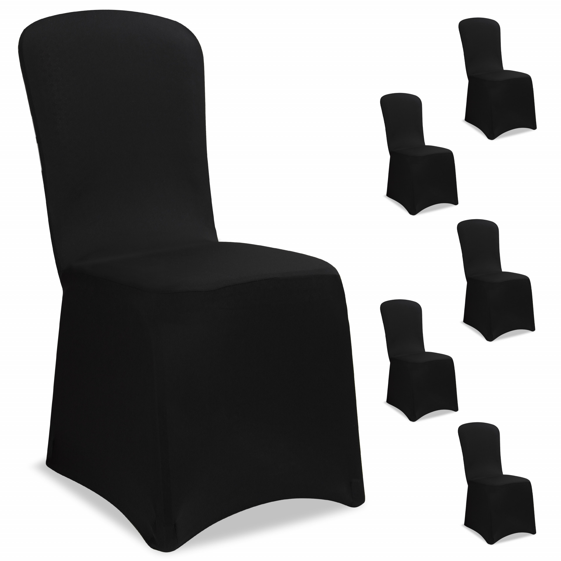 Stuhlhusse 6er-Set Schwarz OEKO-TEX®