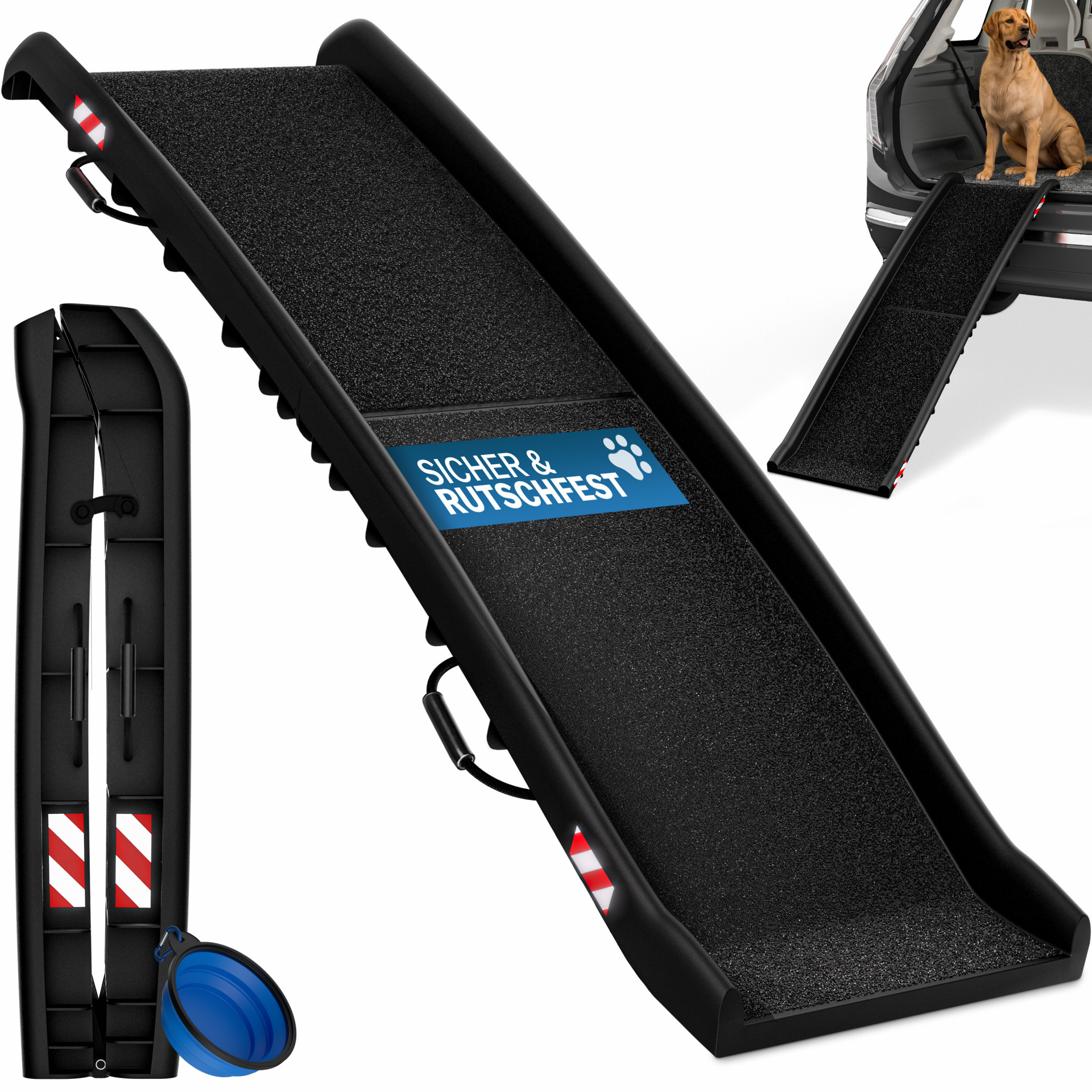 Hunderampe Auto Schwarz 156x40x16cm klappbar