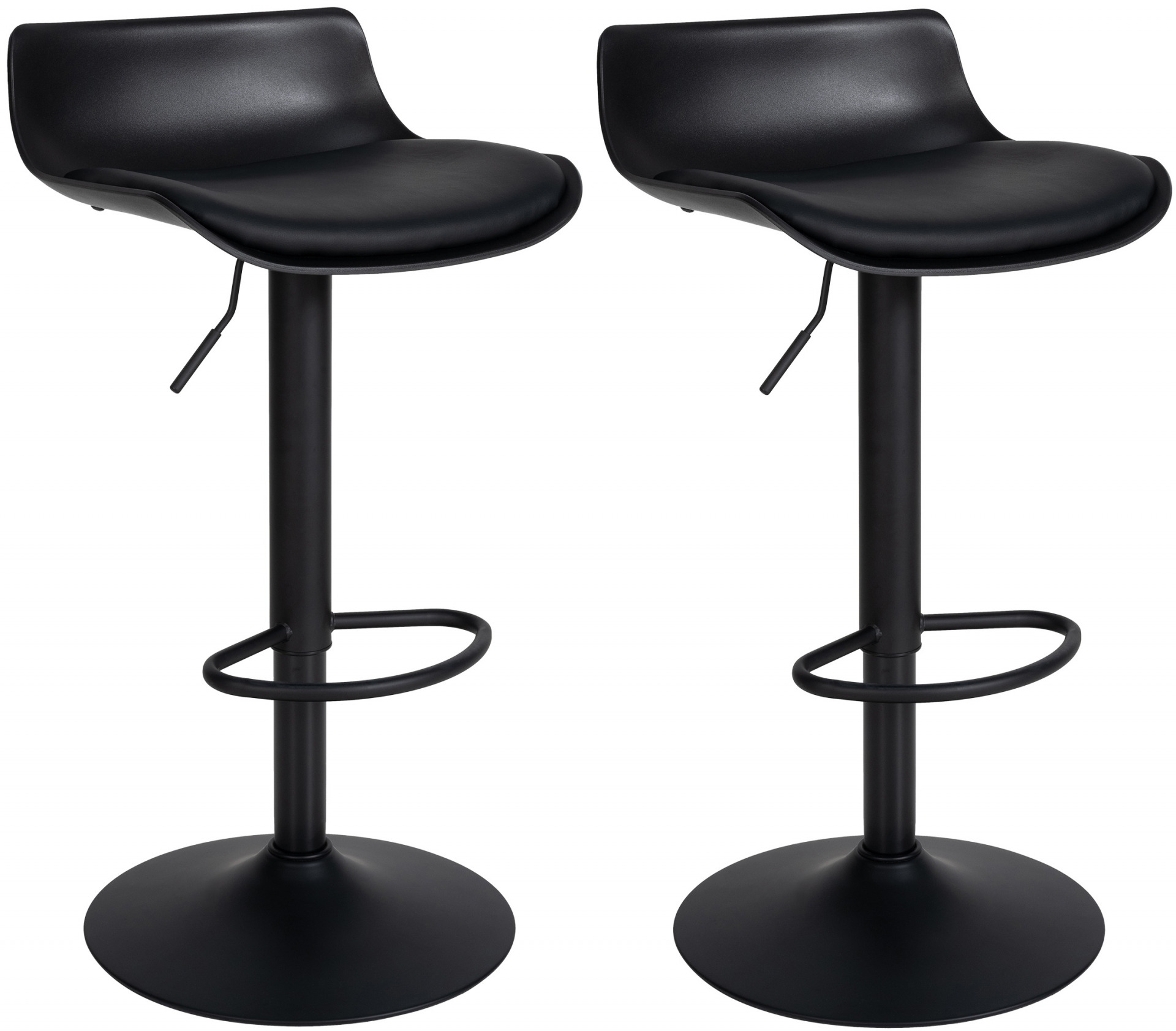 2er Set Barhocker Aveiro Kunstleder, schwarz