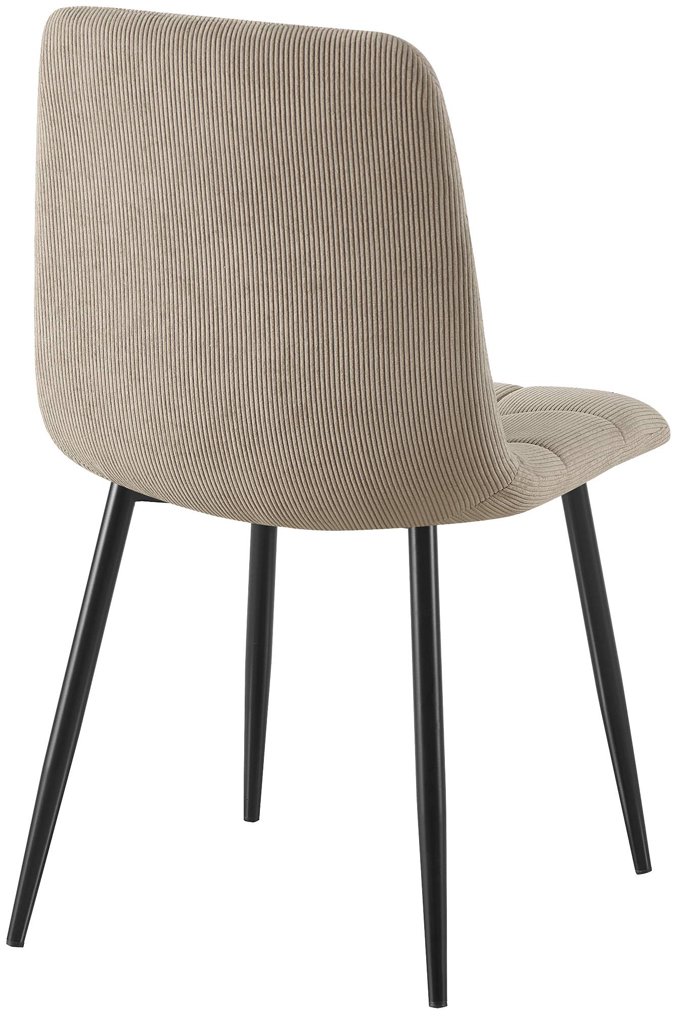2er Set Esszimmerstuhl Antibes Cord, taupe