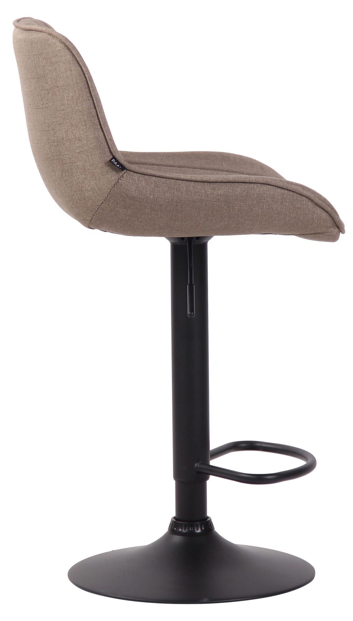 Barhocker Lentini Stoff schwarz, taupe