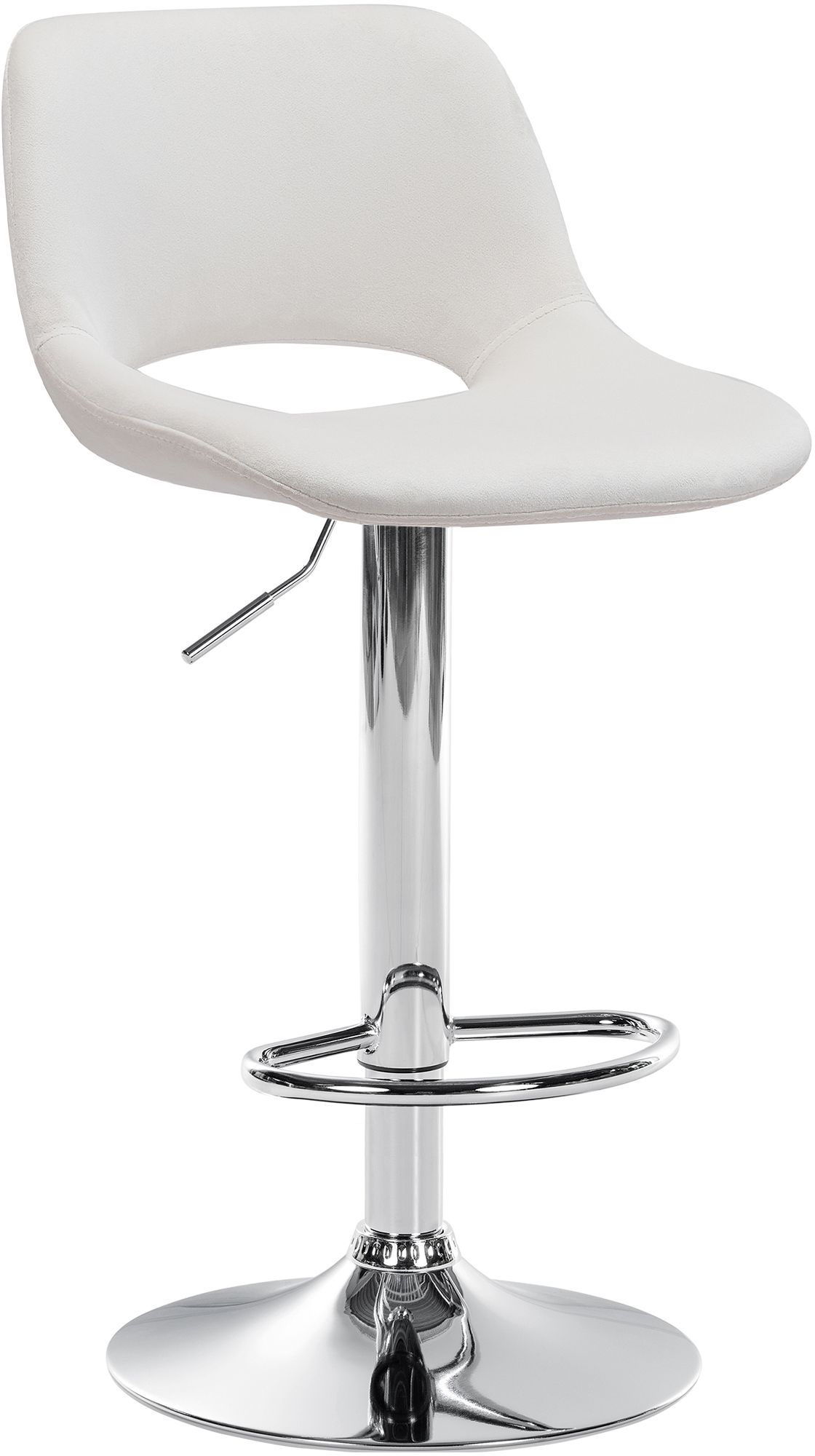 Barhocker Camden Samt chrom, creme
