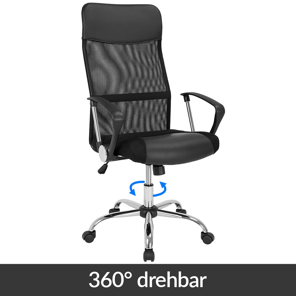 Bürostuhl Deluxe Schwarz mit Netz