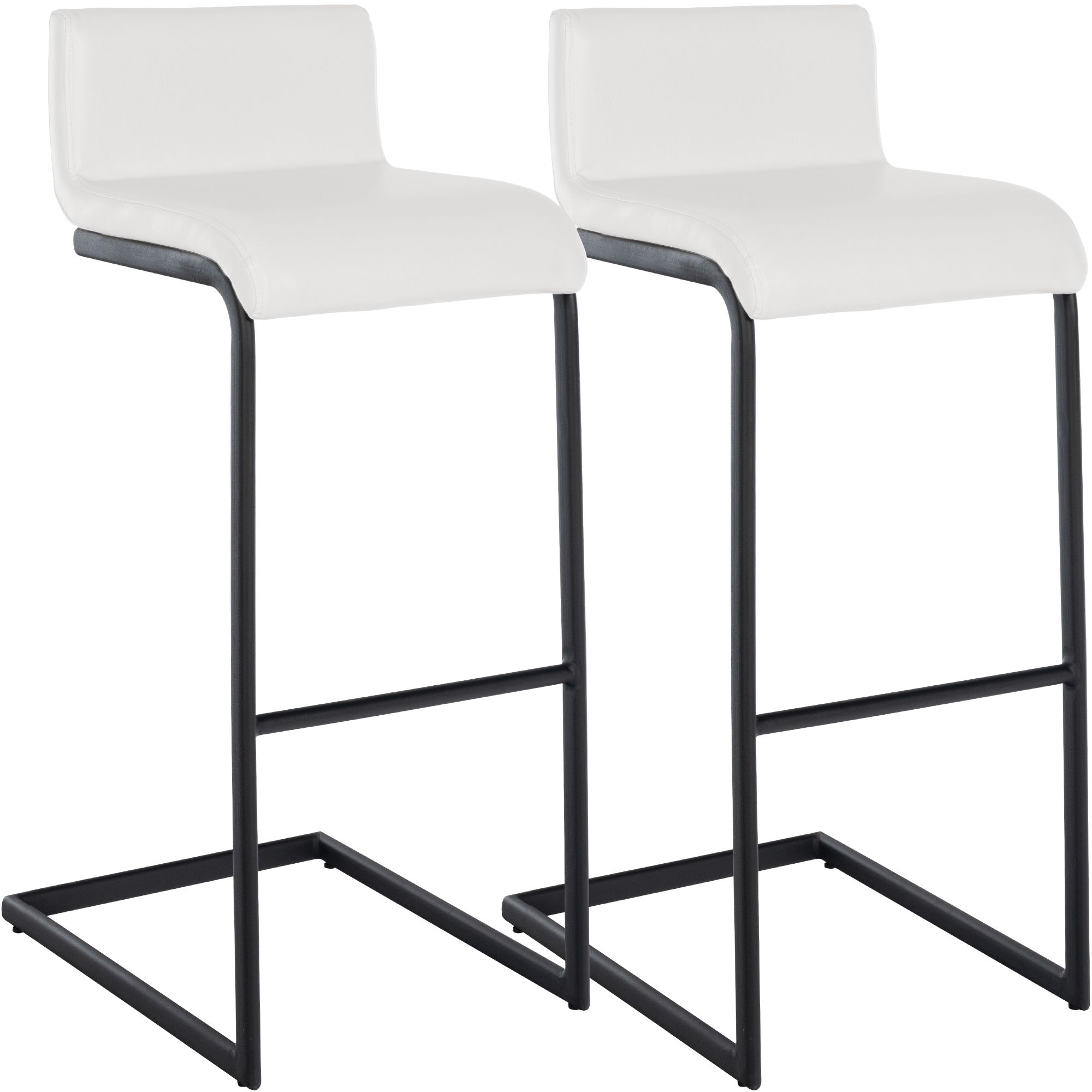 2er Set Barhocker Newport B Kunstleder, weiß
