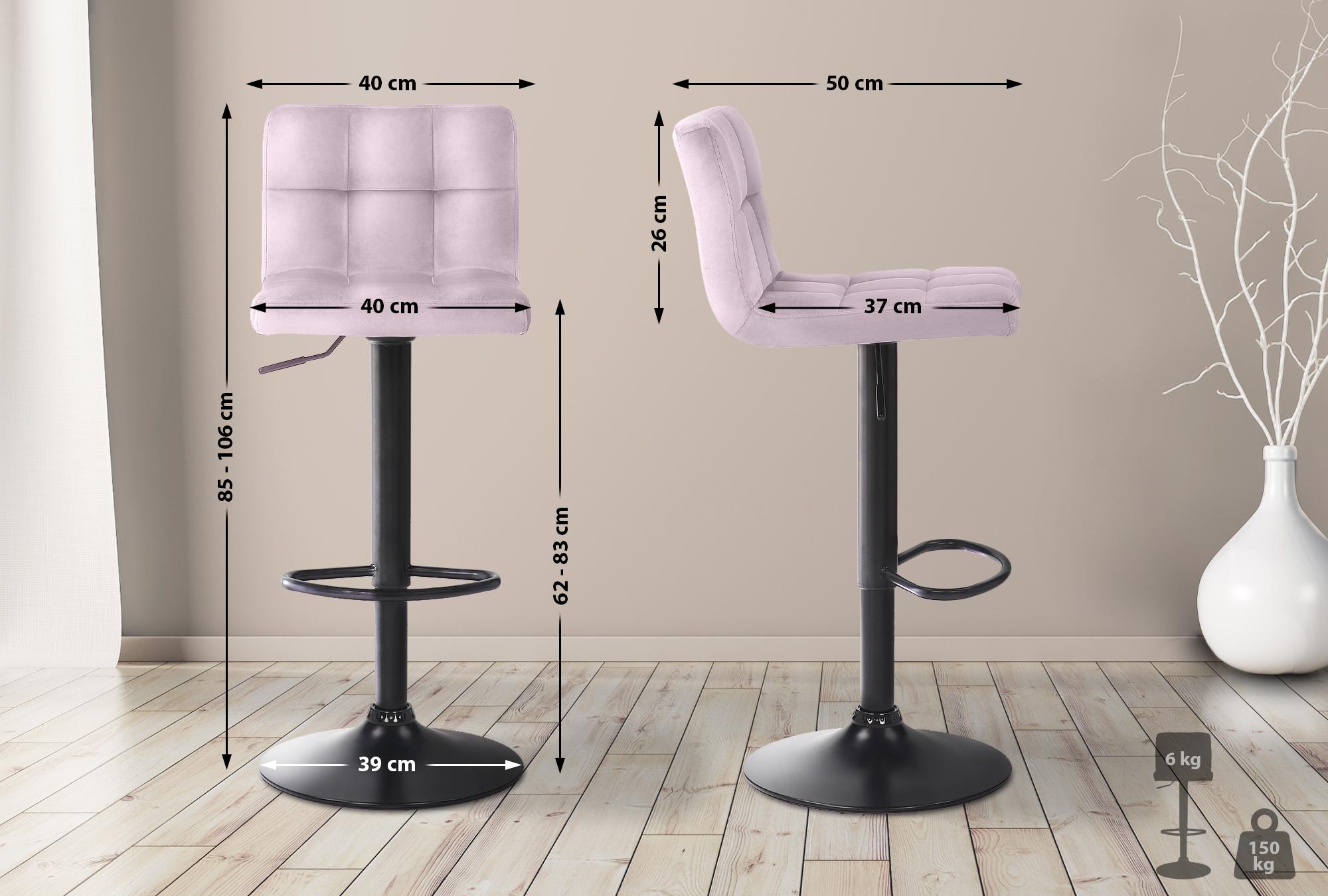 Barhocker Feni Samt, rosa