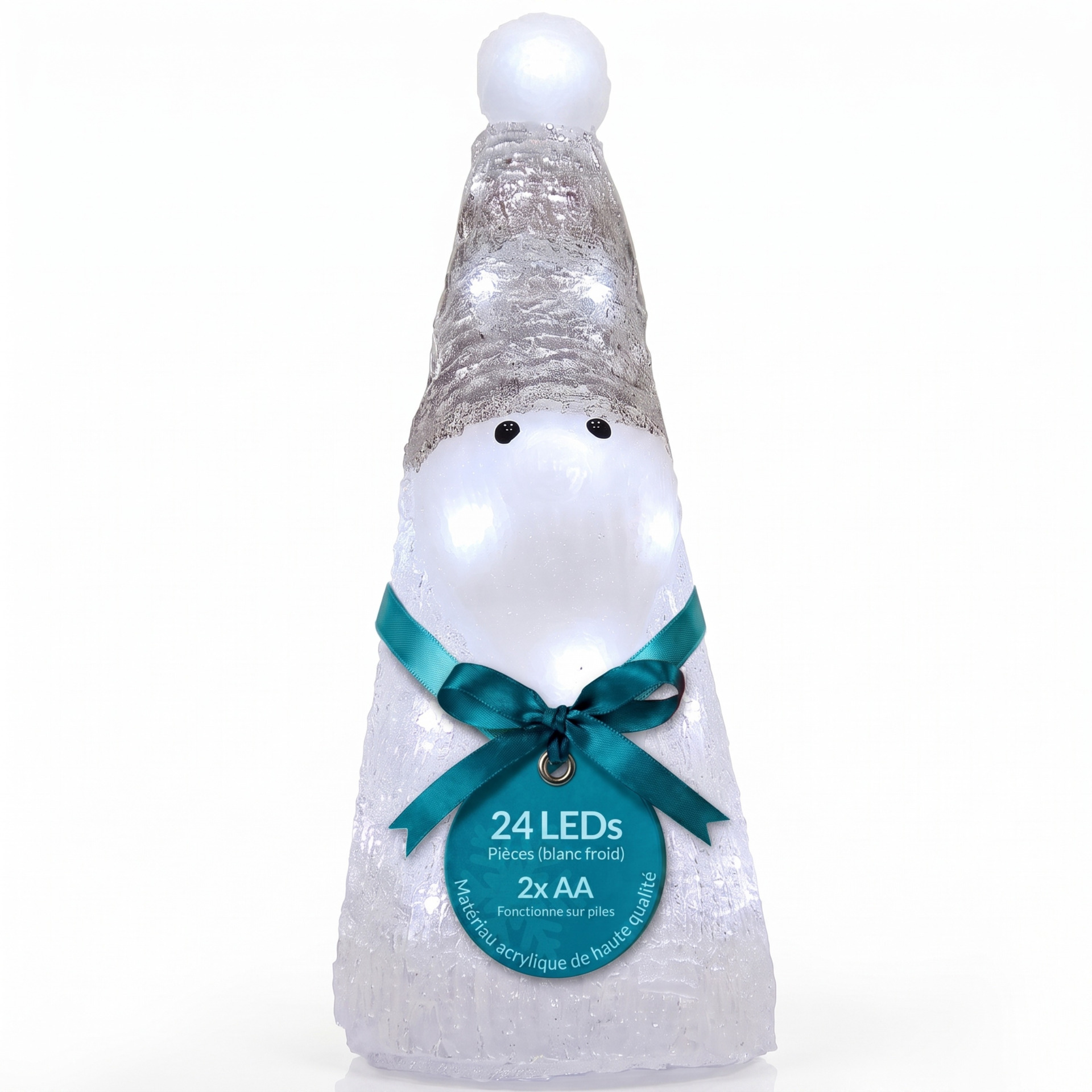 LED Acryl Figur Weihnachten Santa Weiß