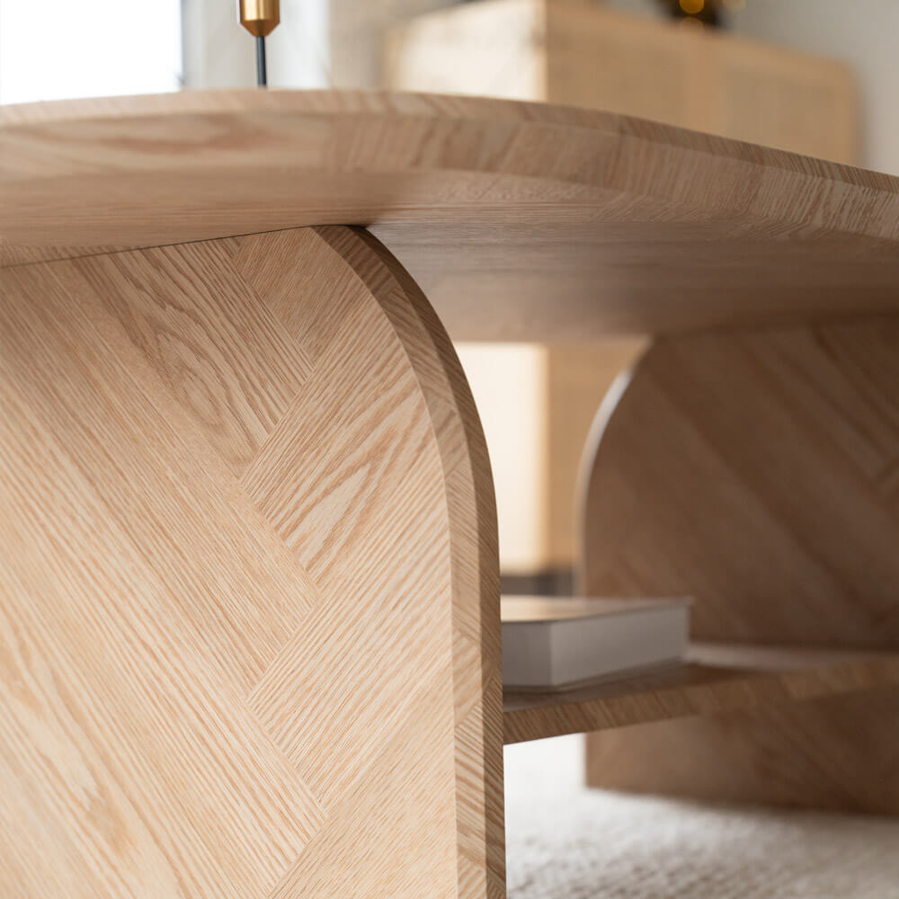Couchtisch Oval LIARA Fishbone Oak LIARA