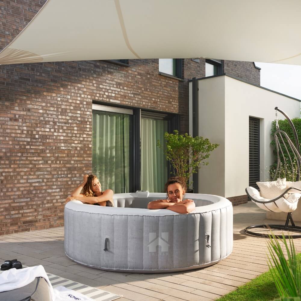 Outdoor Whirlpool SPLASH inkl. Abdeckung - Ø208 cm 6 Personen Beton