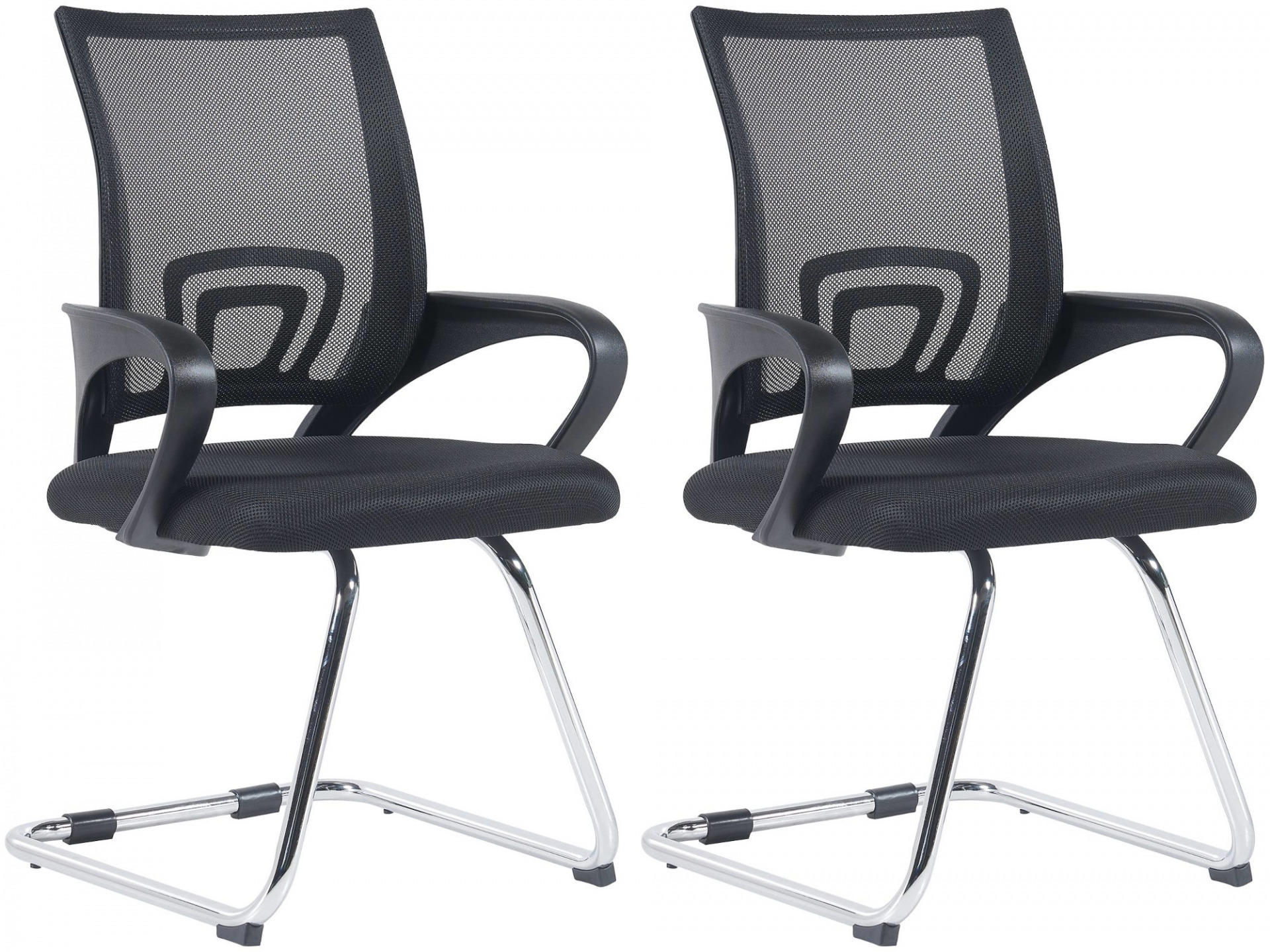 2er Set Besucherstühle Eureka, schwarz