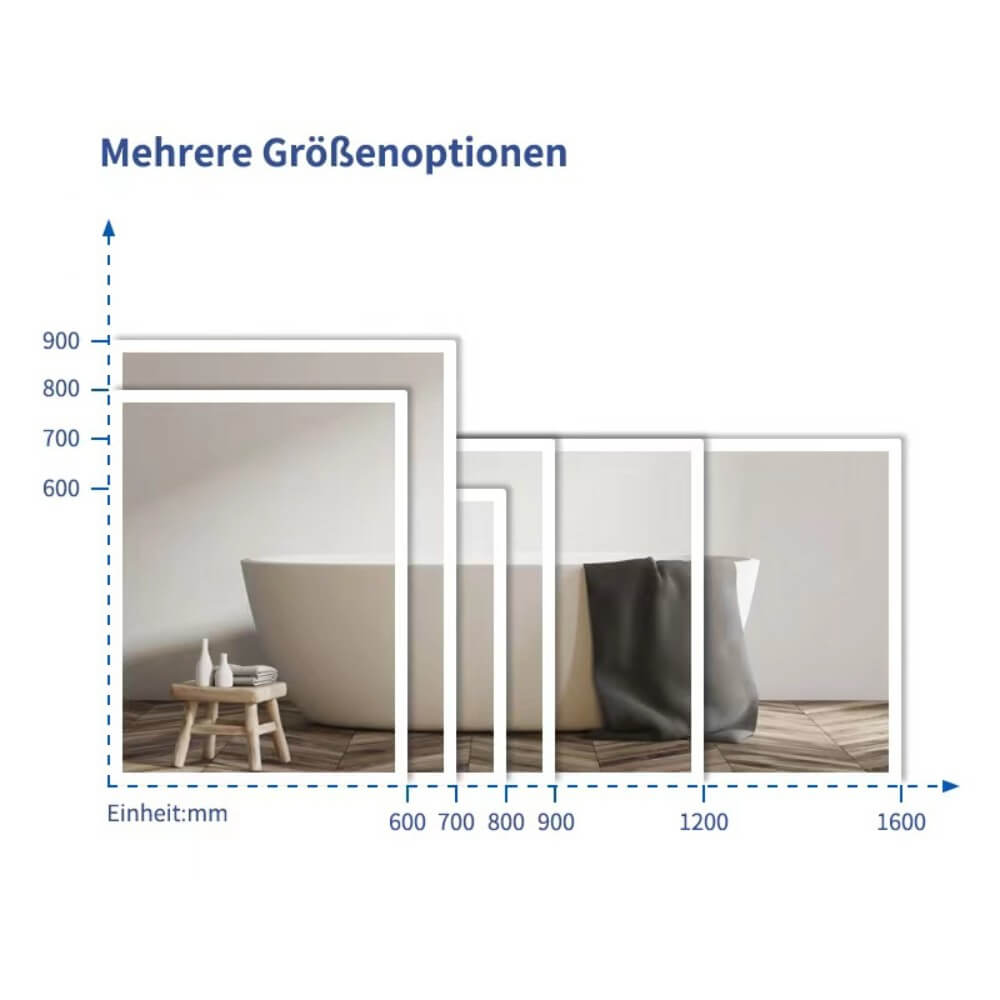 LED-Spiegel Rechteckig NOLA – 90 x 70 cm