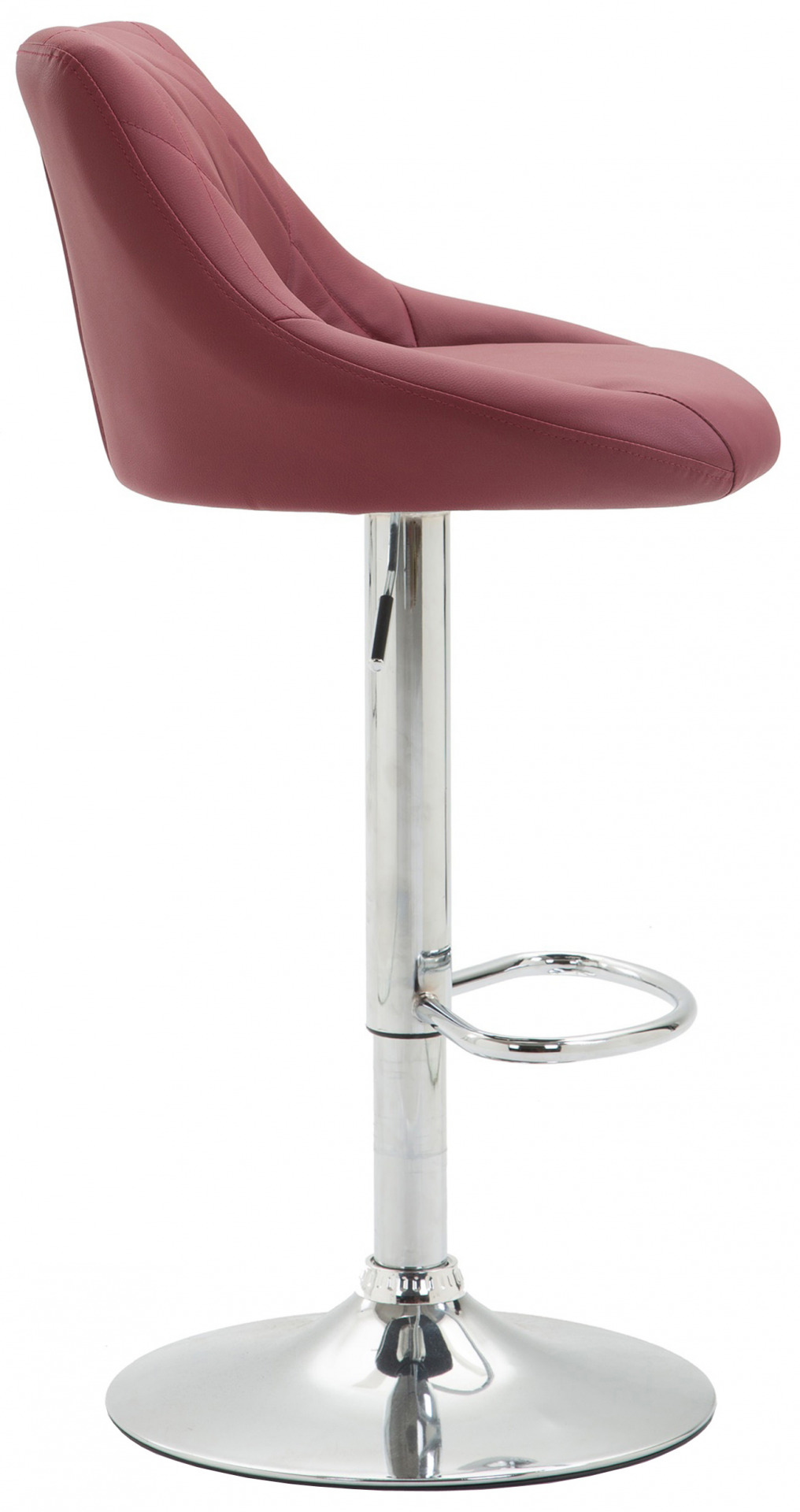 Barhocker Lazio Kunstleder chrom, bordeauxrot