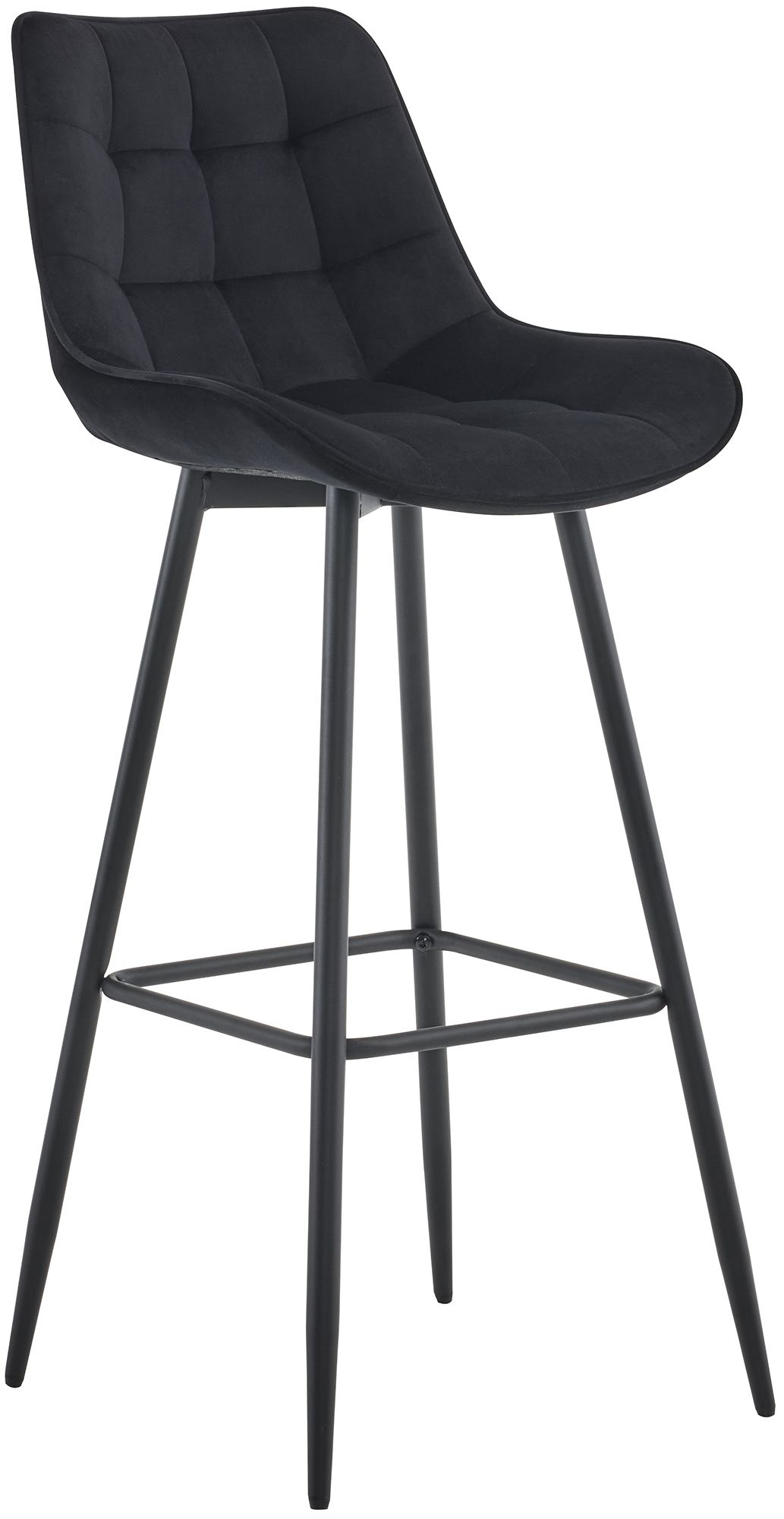 Barhocker Dartford Samt, schwarz