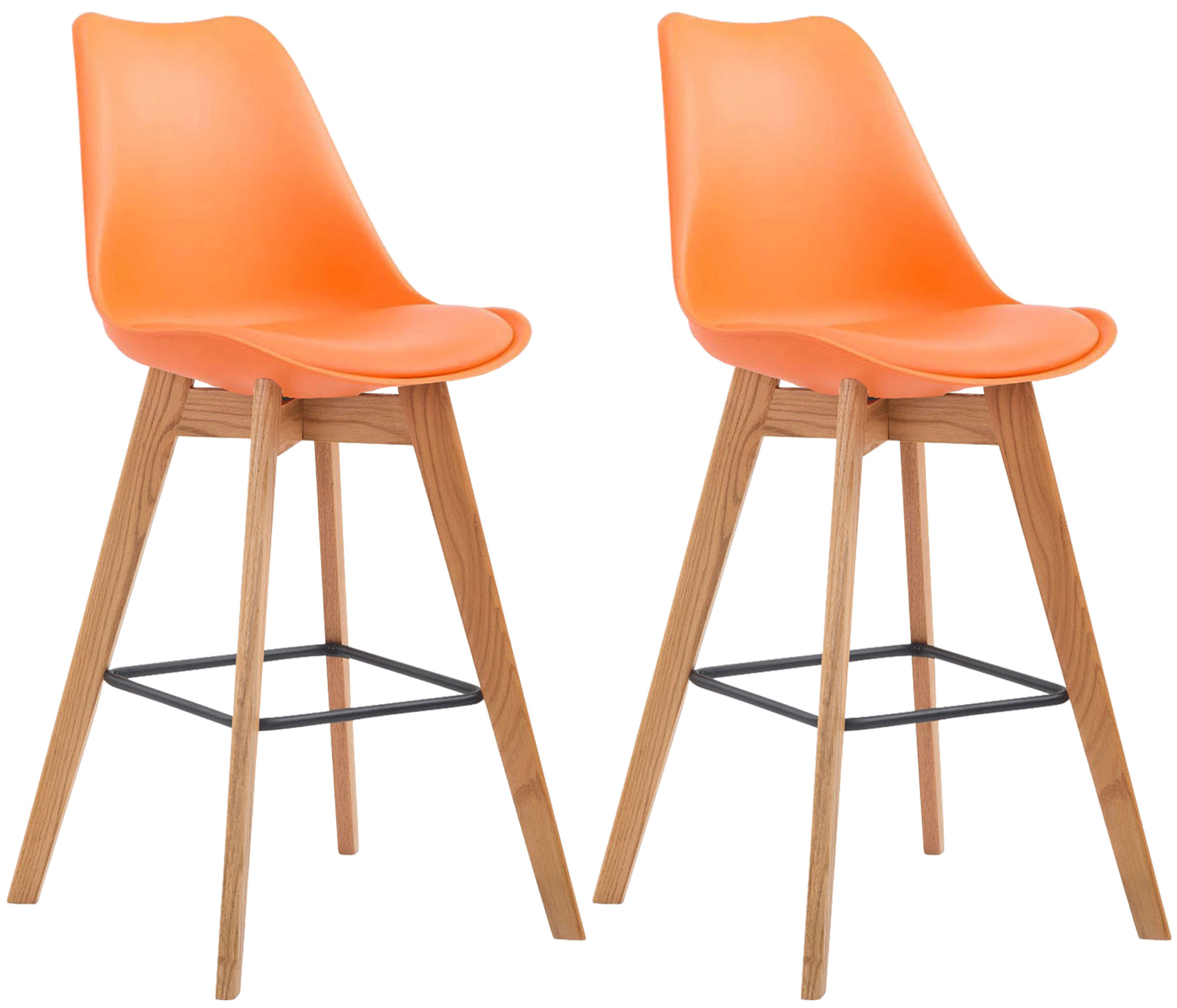 2er Set Barhocker Metz Kunststoff natura, orange