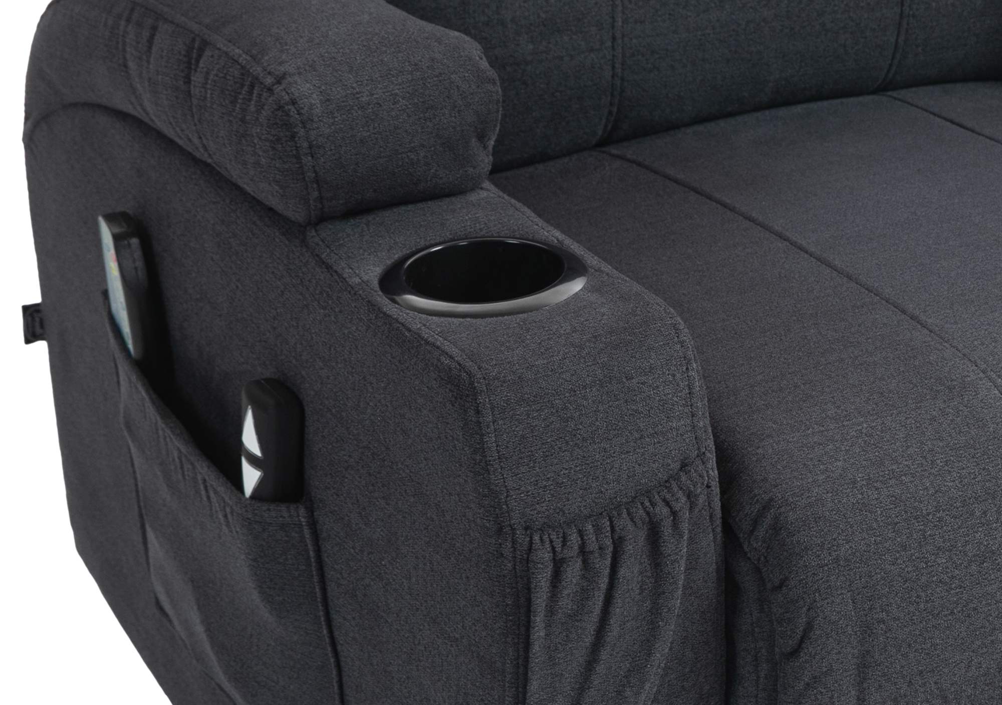 Sessel Hepler mit Massagefunktion Stoff, dunkelgrau