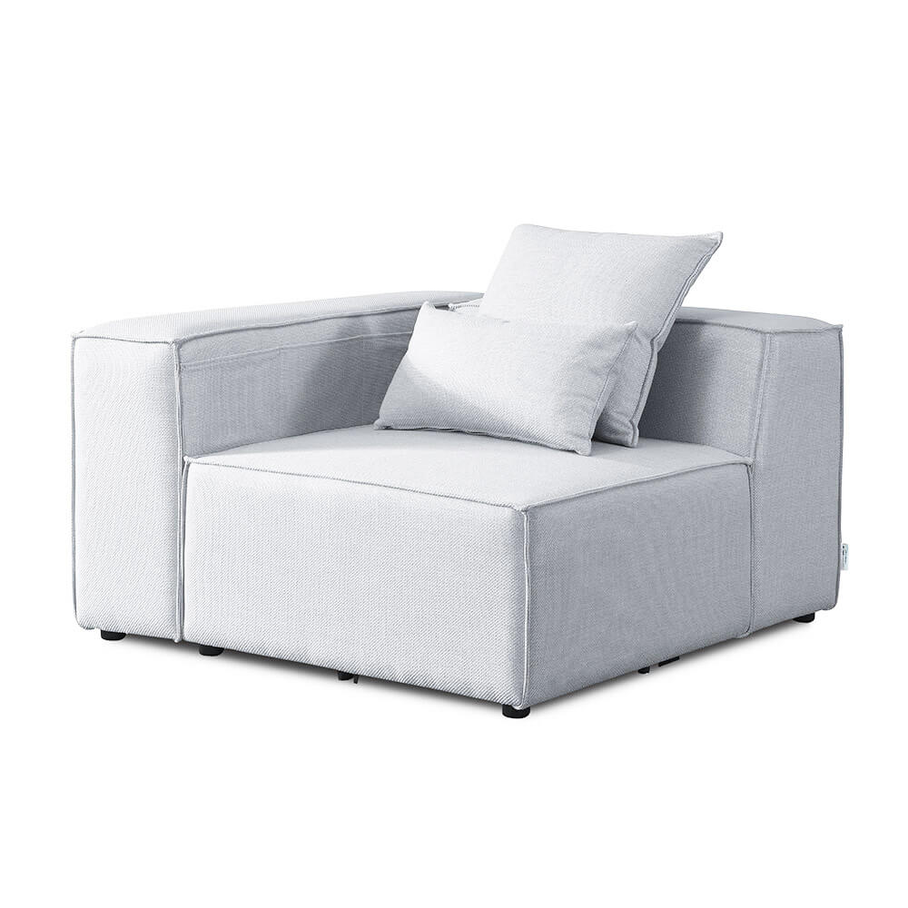 Modulares Sofa Linkes Ecksofa VERONA - 120 x 70 cm Hellgrau