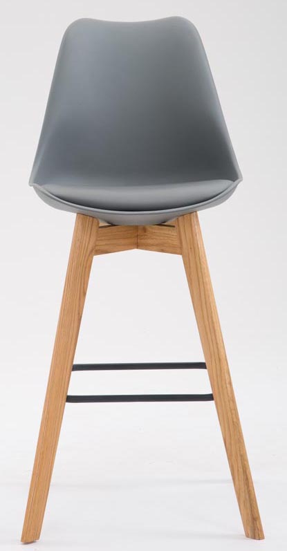 2er Set Barhocker Metz Kunststoff natura, grau