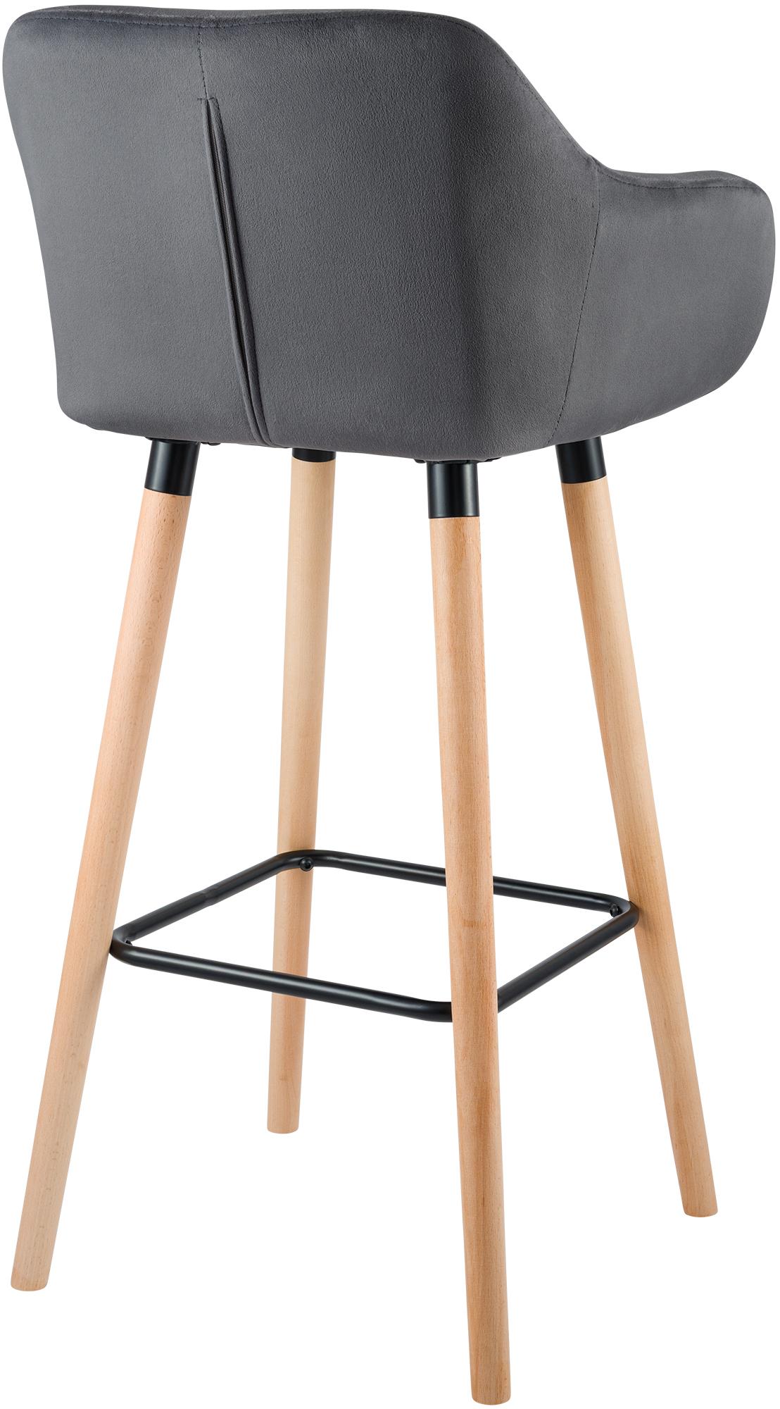 Barhocker Grant Samt, grau