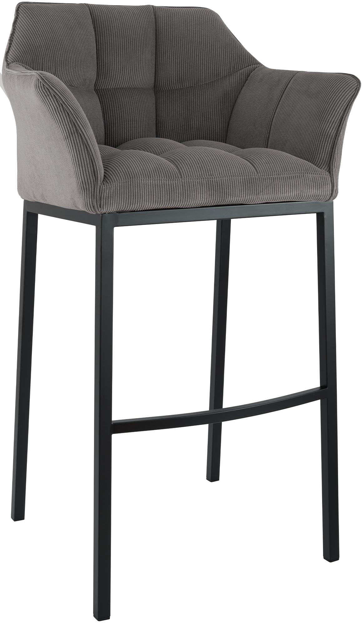 Barhocker Damaso B Cord mit 4-Fuß Gestell, taupe