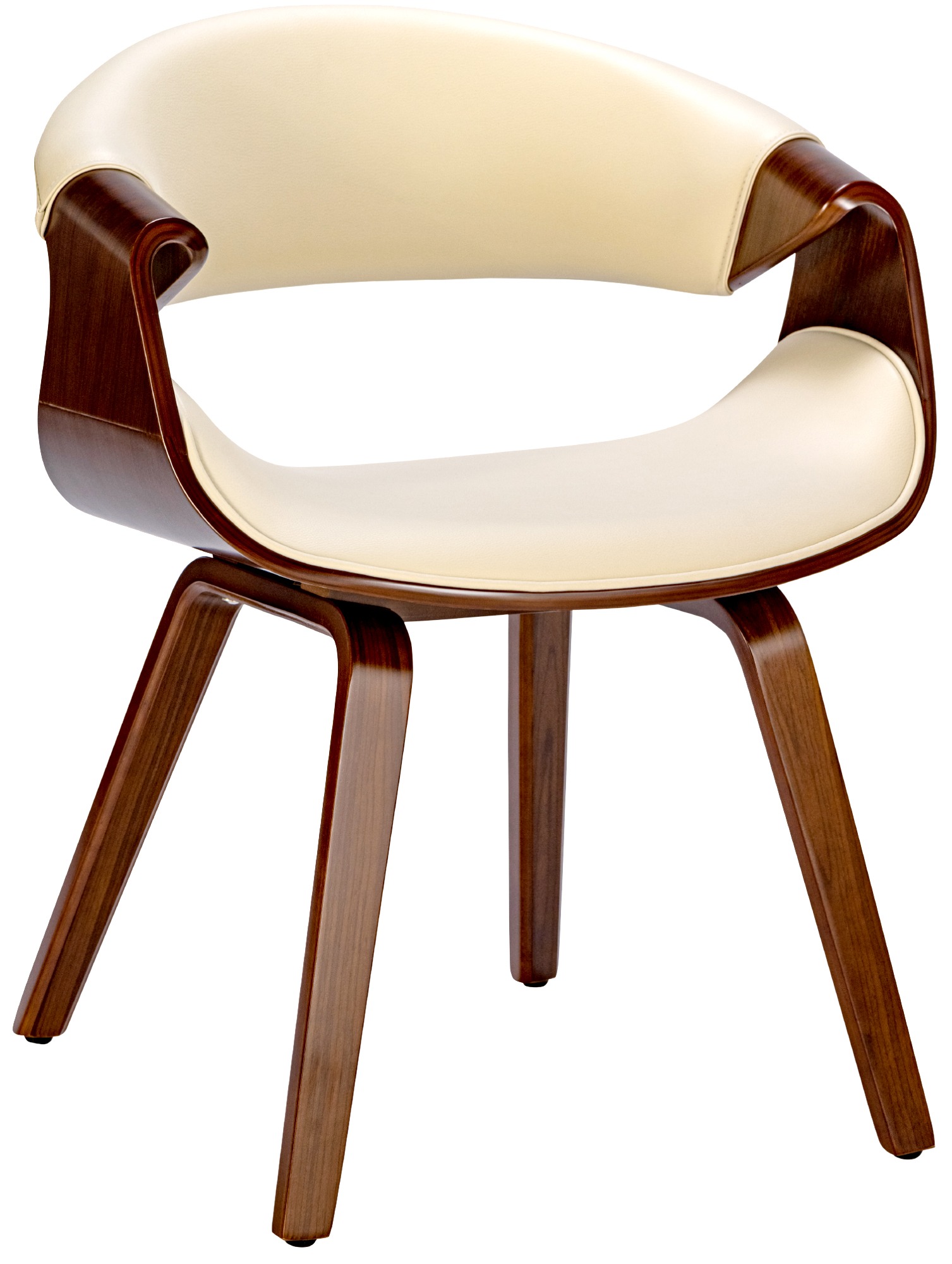 Esszimmerstuhl Foley Kunstleder, walnuss/creme
