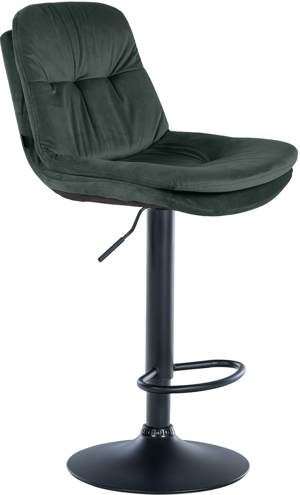 Barhocker Laurel Samt schwarz, dunkelgrün