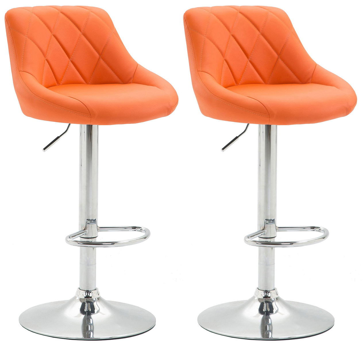 2er Set Barhocker Lazio Kunstleder C, orange