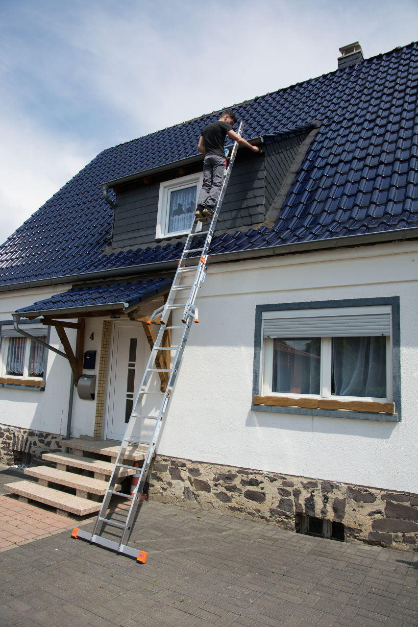 MONTO Fabilo Sprossen-Schiebeleiter, zweiteilig 2x18 Sprossen