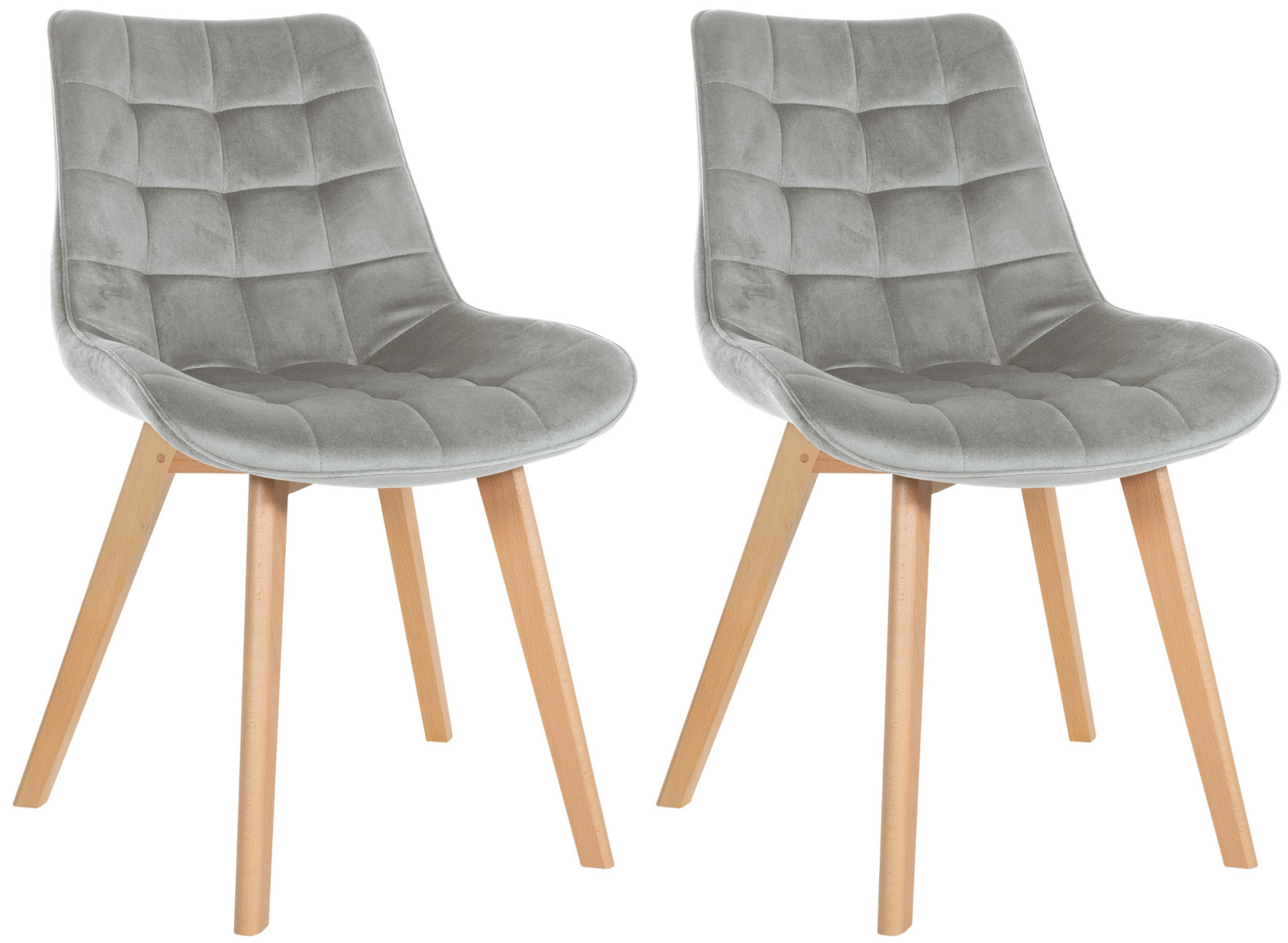 2er Set Stühle Brook Samt, grau