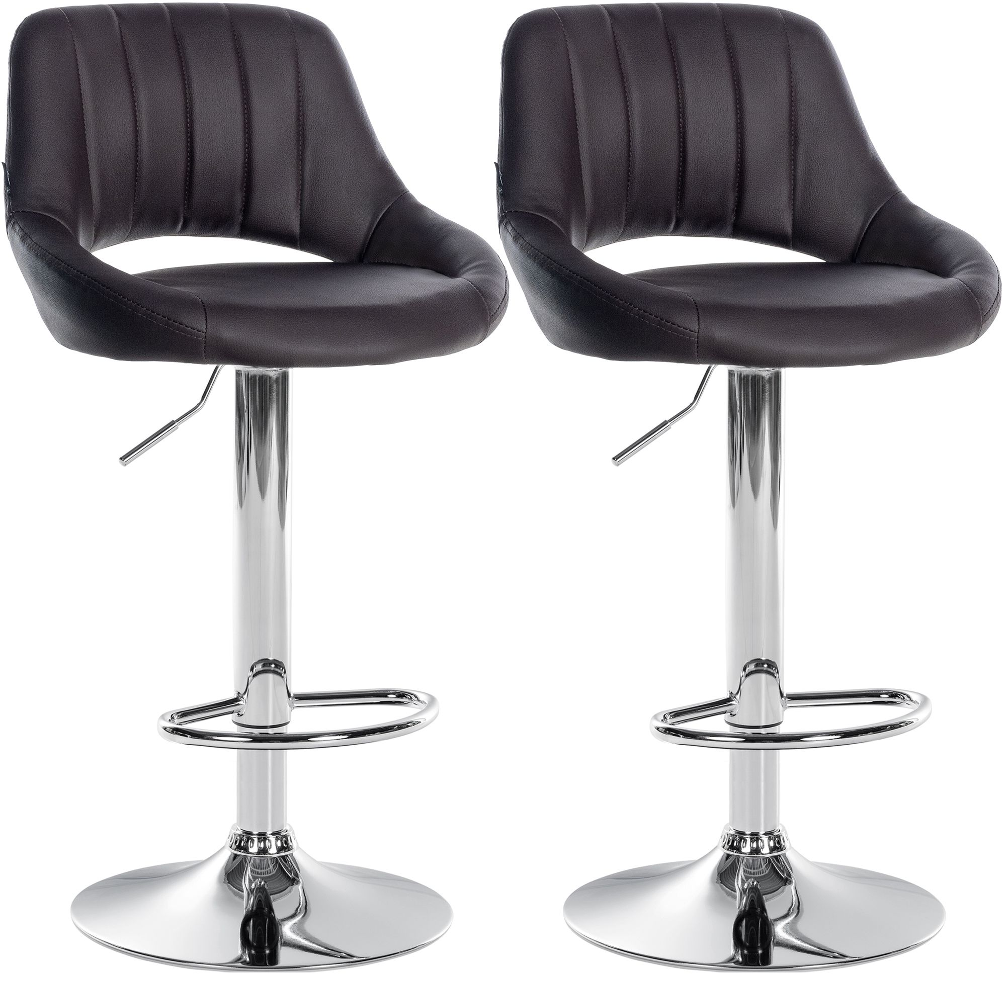 2er Set Barhocker Milet Kunstleder C, braun