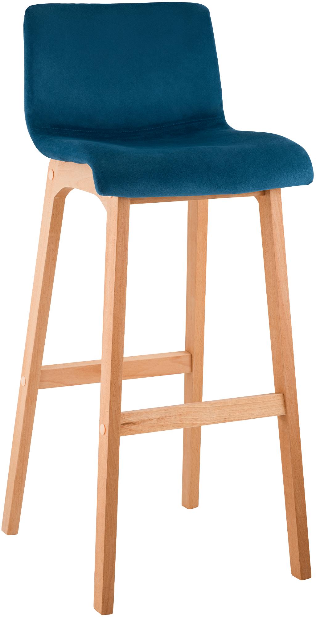 Barhocker Hoover Samt Natura, blau