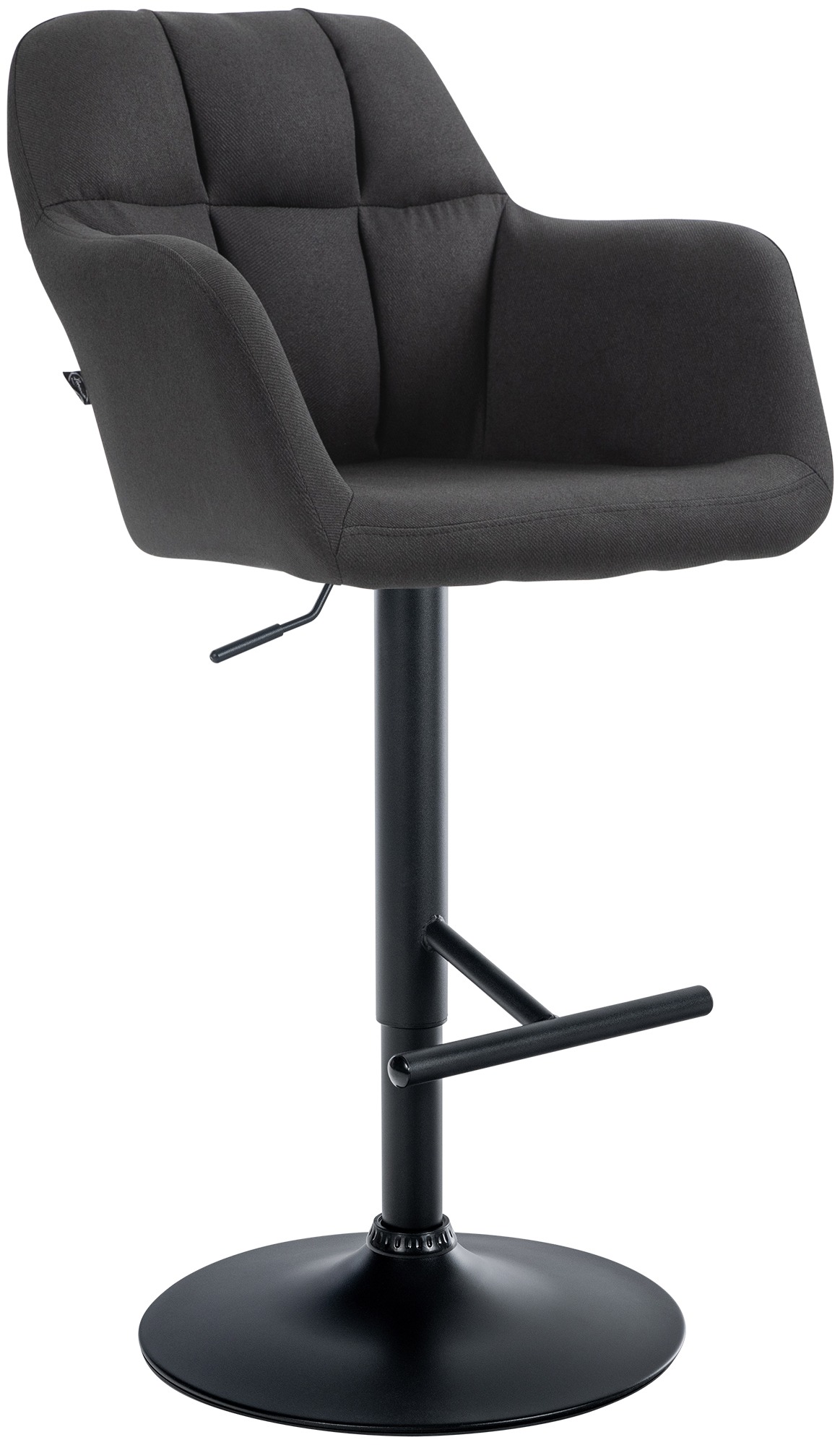 Barhocker Natoma Stoff schwarz, schwarz