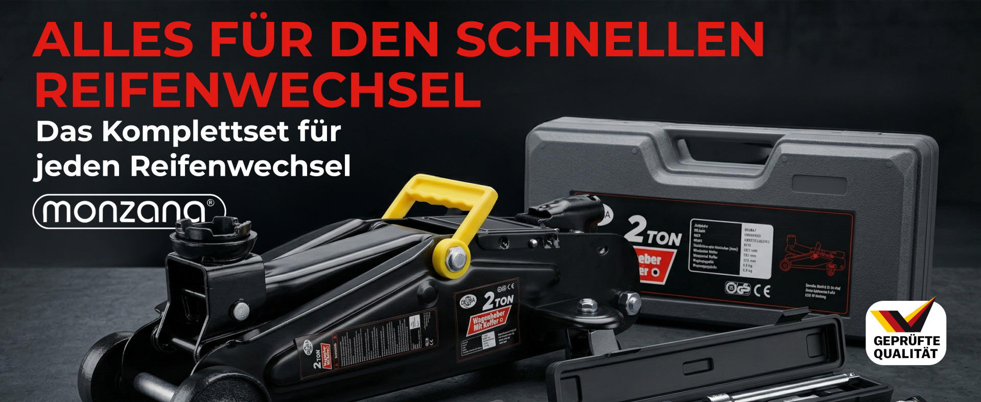 Wagenheber 2t 135-330mm + Drehmomentschlüssel 6-tlg