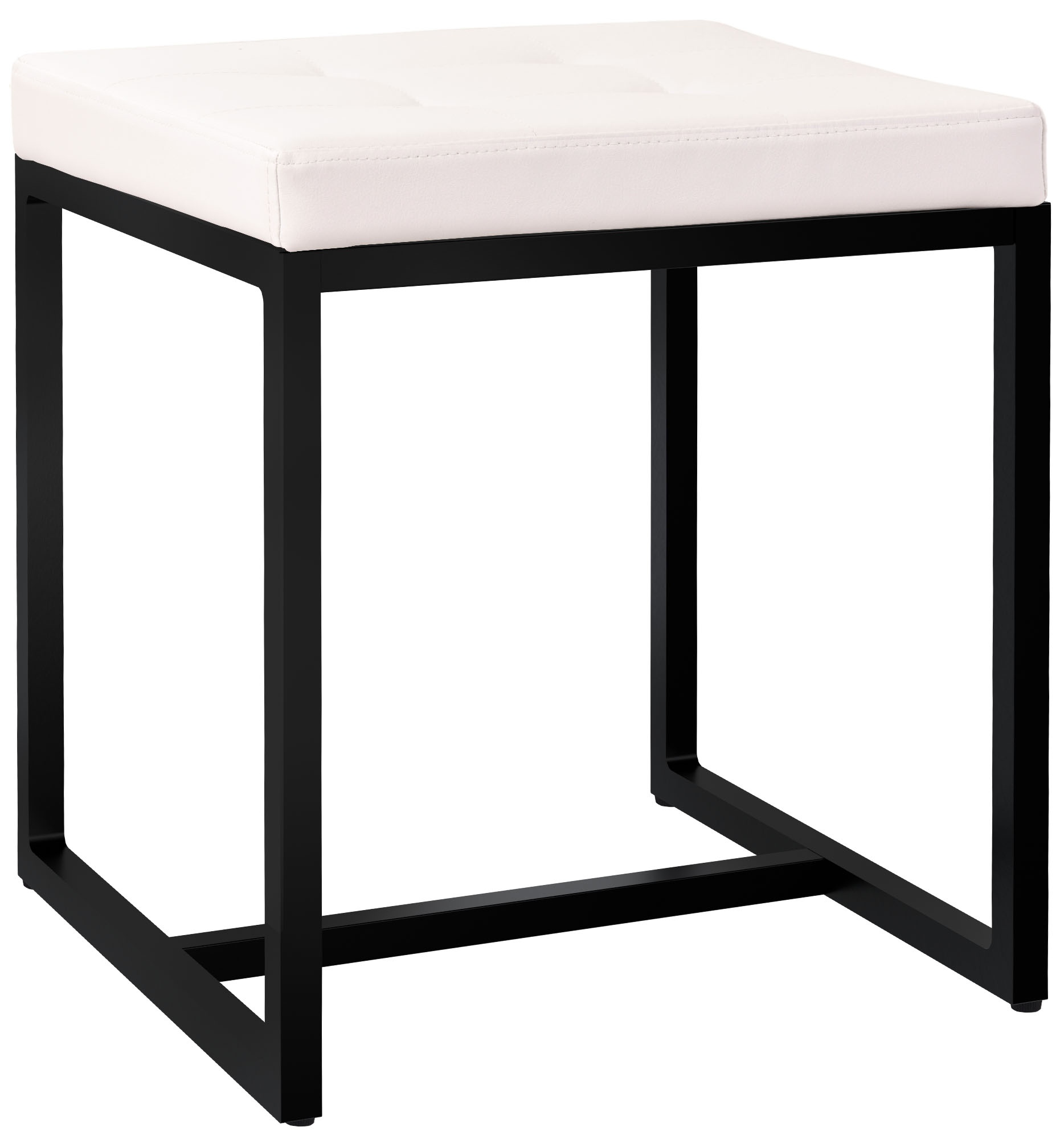 Sitzhocker Barci B Kunstleder, creme