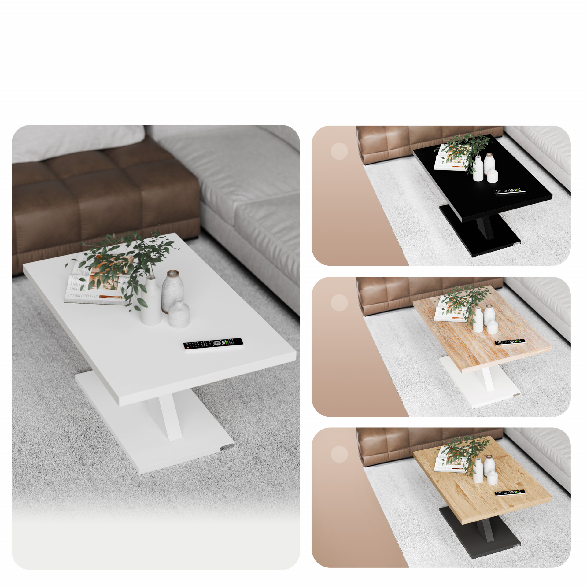 Couchtisch Detroit Weiß 90x60x45cm