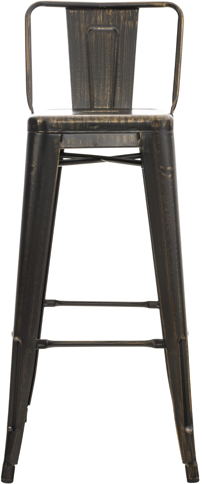 2er Set Barhocker Mason, schwarz-gold