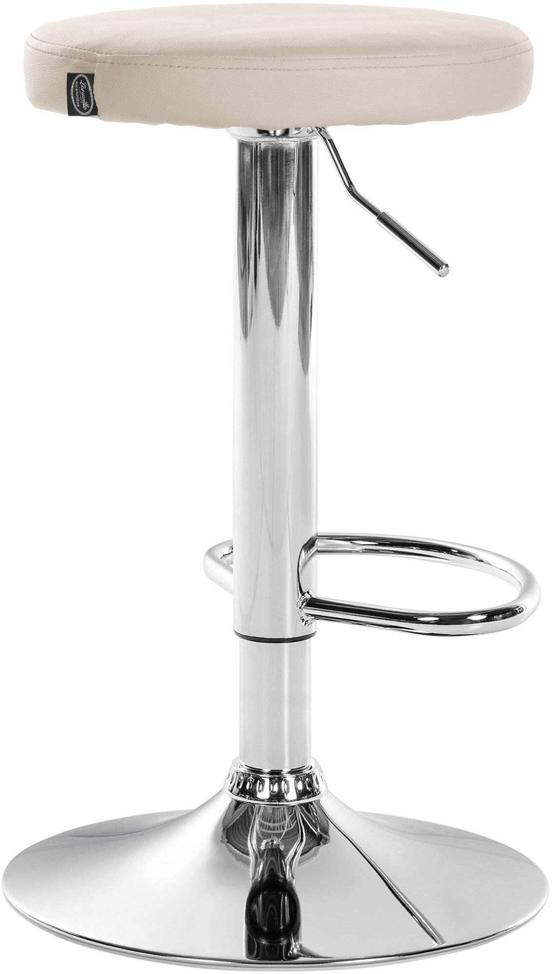 2er Set Barhocker Ponte Kunstleder chrom, creme