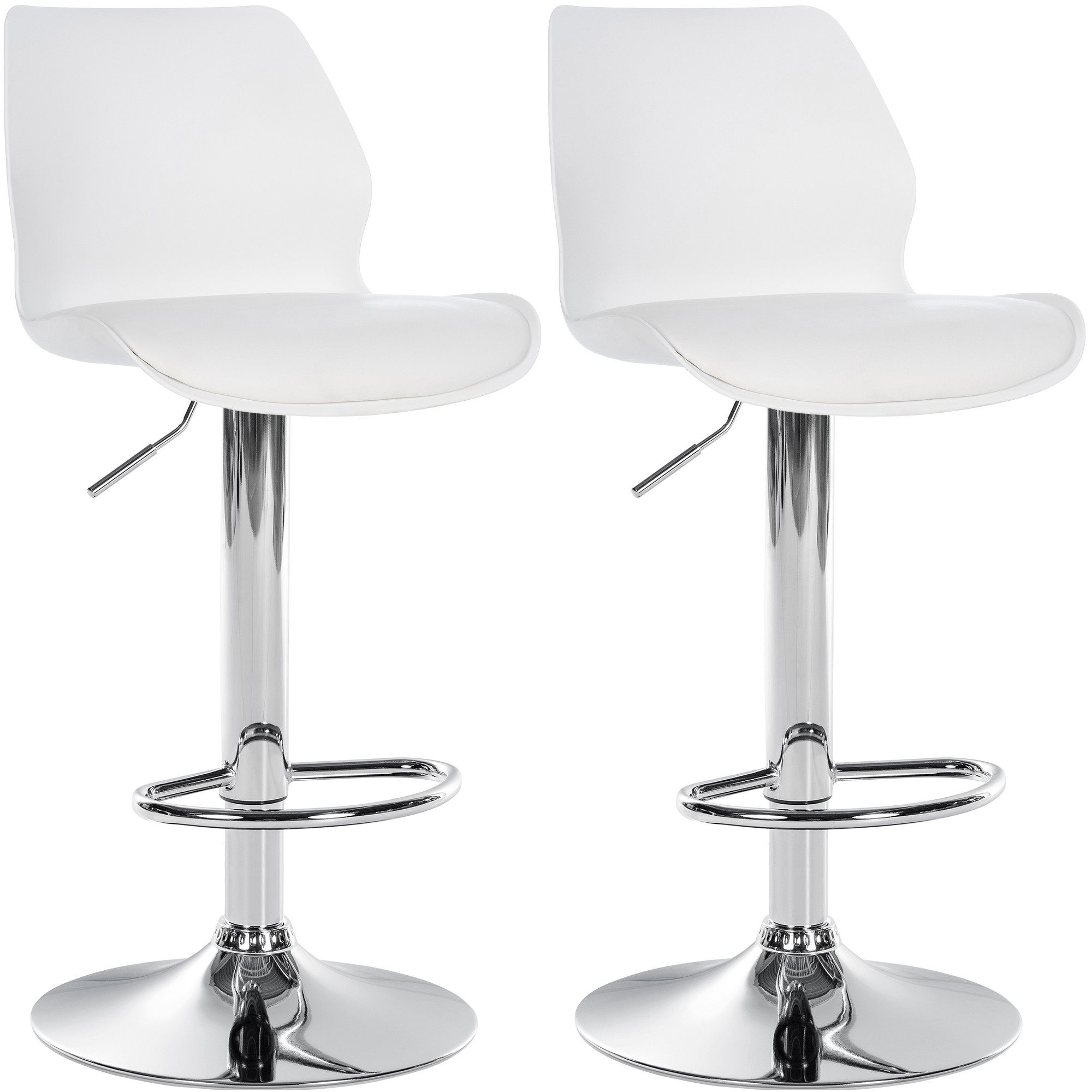 2er Set Barhocker Gilbert Kunststoff, weiß