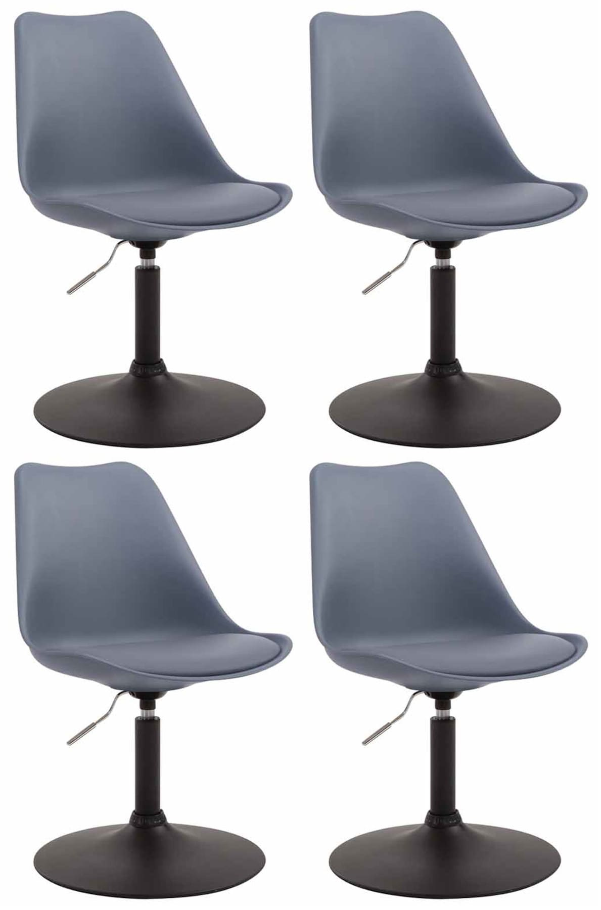 4er Set Esszimmerstühle Maverick B Kunststoff, grau