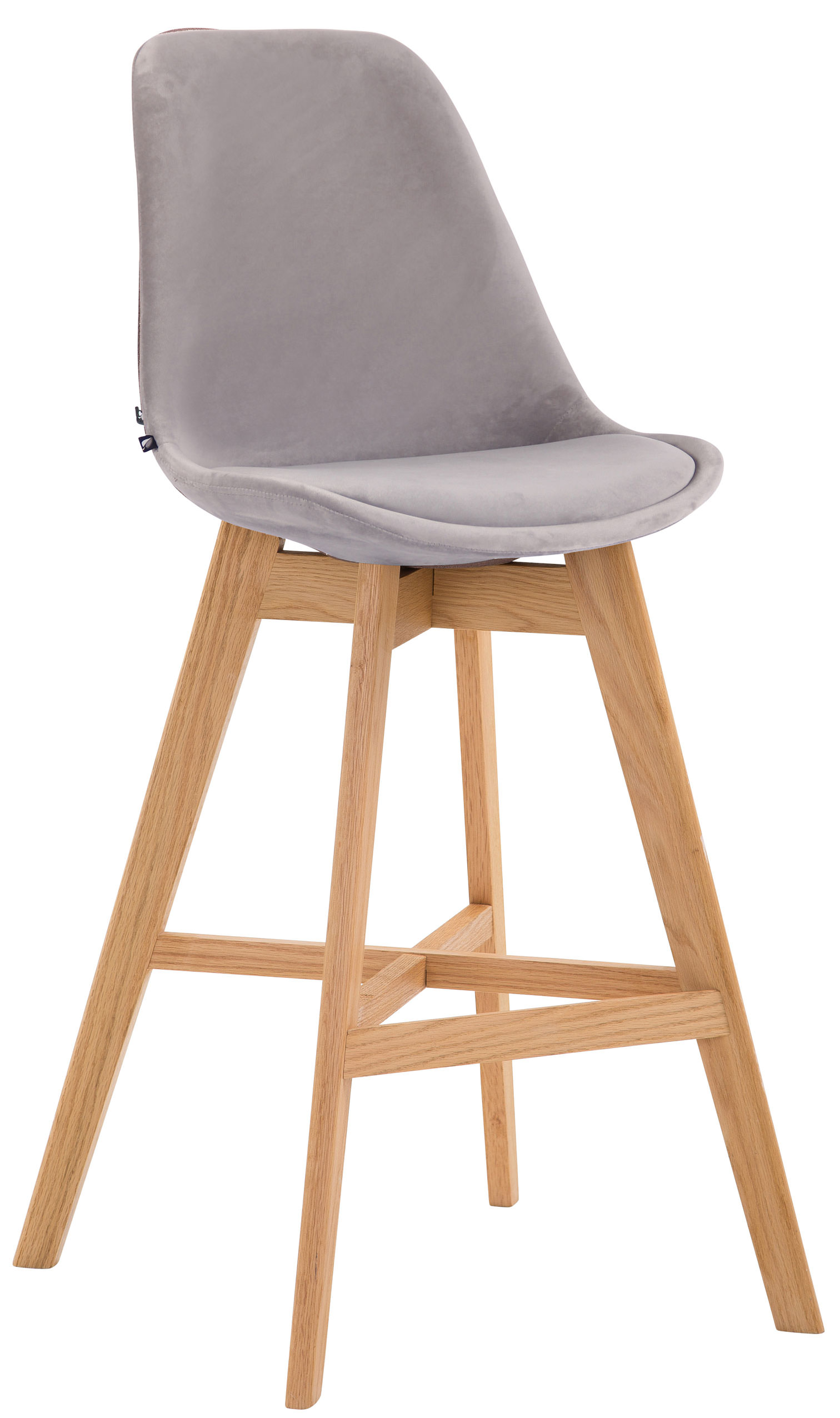 Barhocker Cannes Samt natura, grau